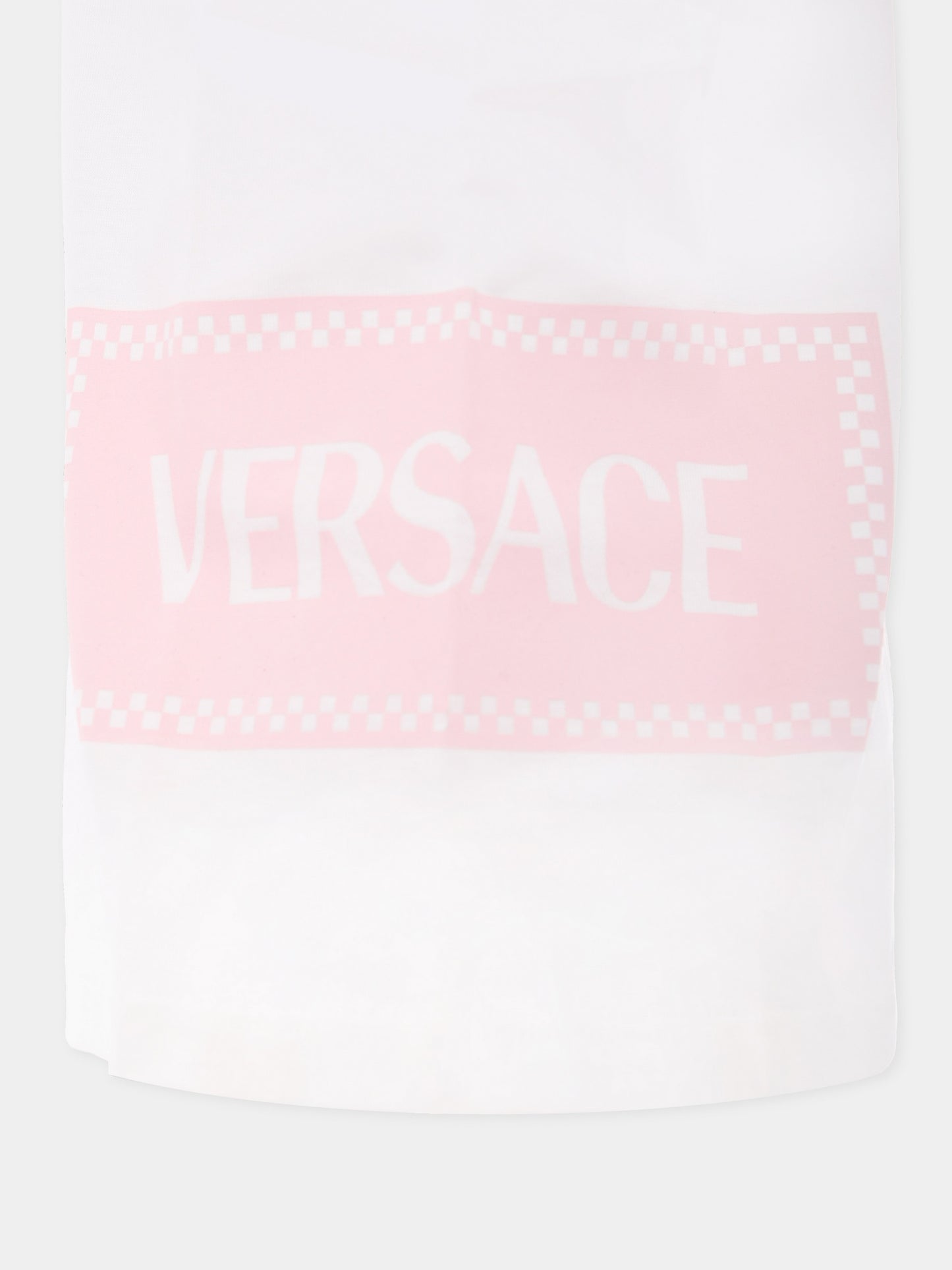 T-shirt bianca con '90s vintage logo per bambina,Versace,1018342 1A15441 2WL90
