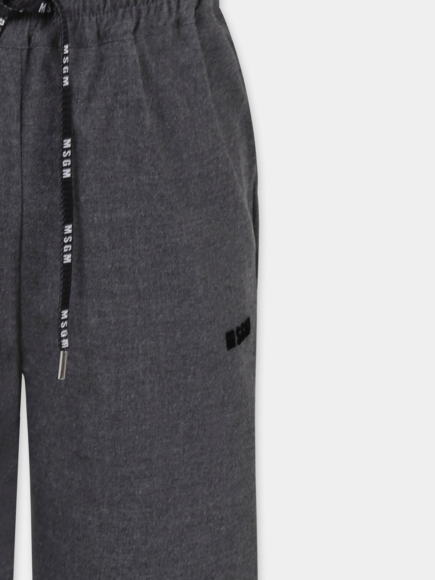 Pantaloni grigi per bambina con logo,Msgm Kids,F4MSJGPA237 101