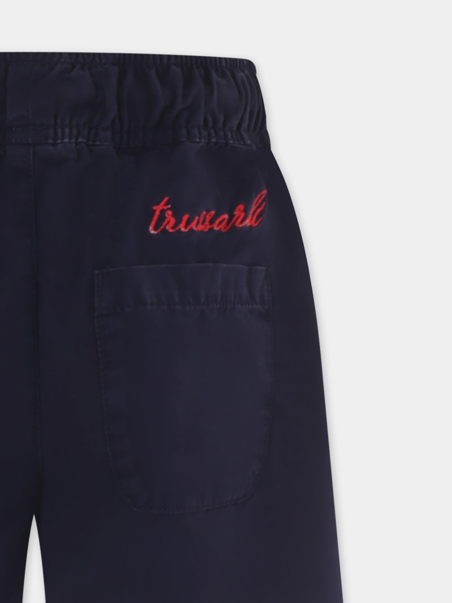 Shorts blu per bambino con logo,Trussardi Junior,TBP25076BE BLUE NAVY