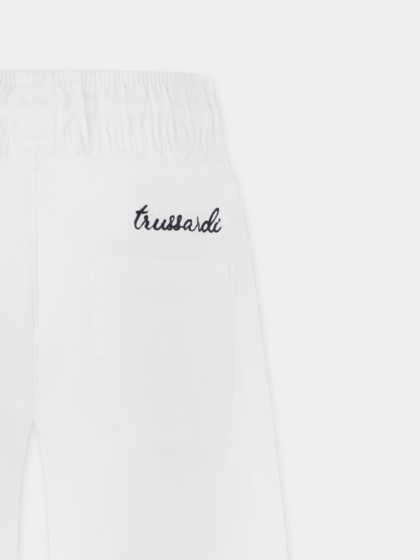 Shorts bianchi per bambino con logo