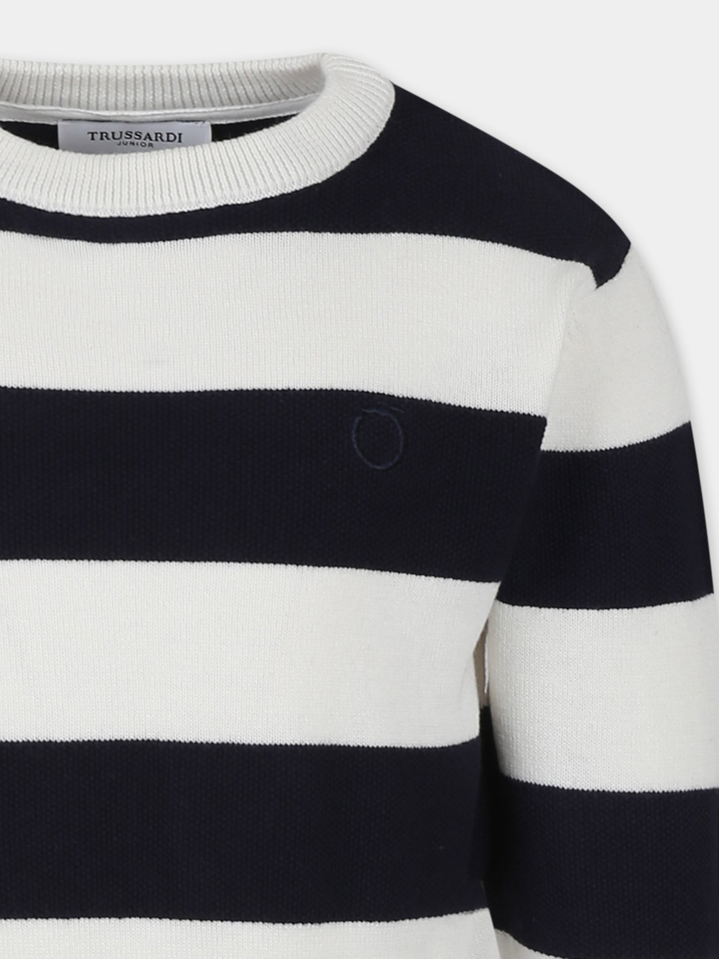 Maglione bianco per bambino con logo,Trussardi Junior,TBP25090MA WHITE