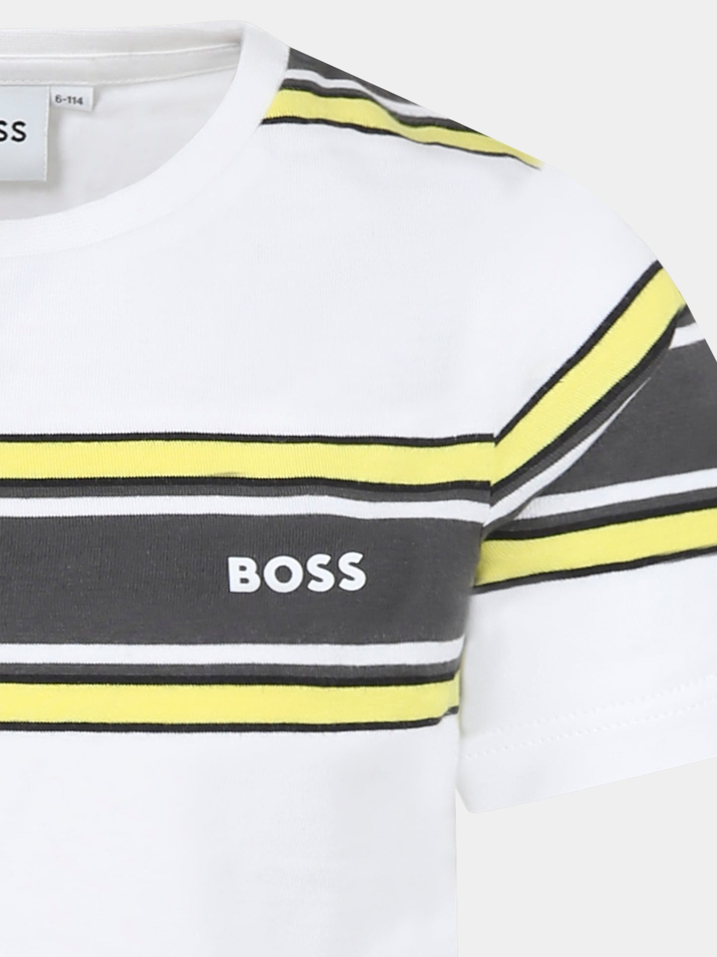 T-shirt bianca per bambino con logo,Boss,J50721 N05