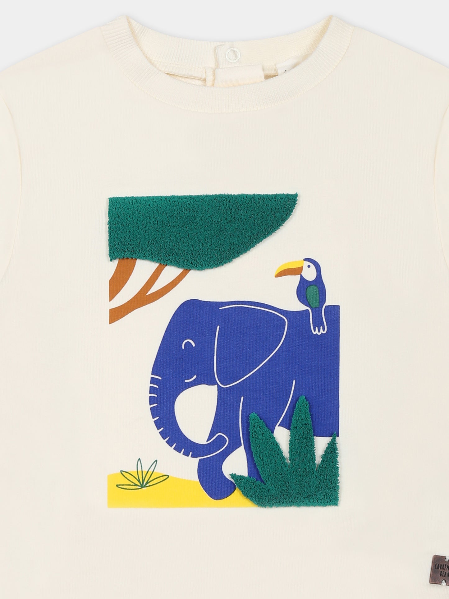 Felpa gialla per neoanto con stampa savana,Carrement Beau,Y30150 519