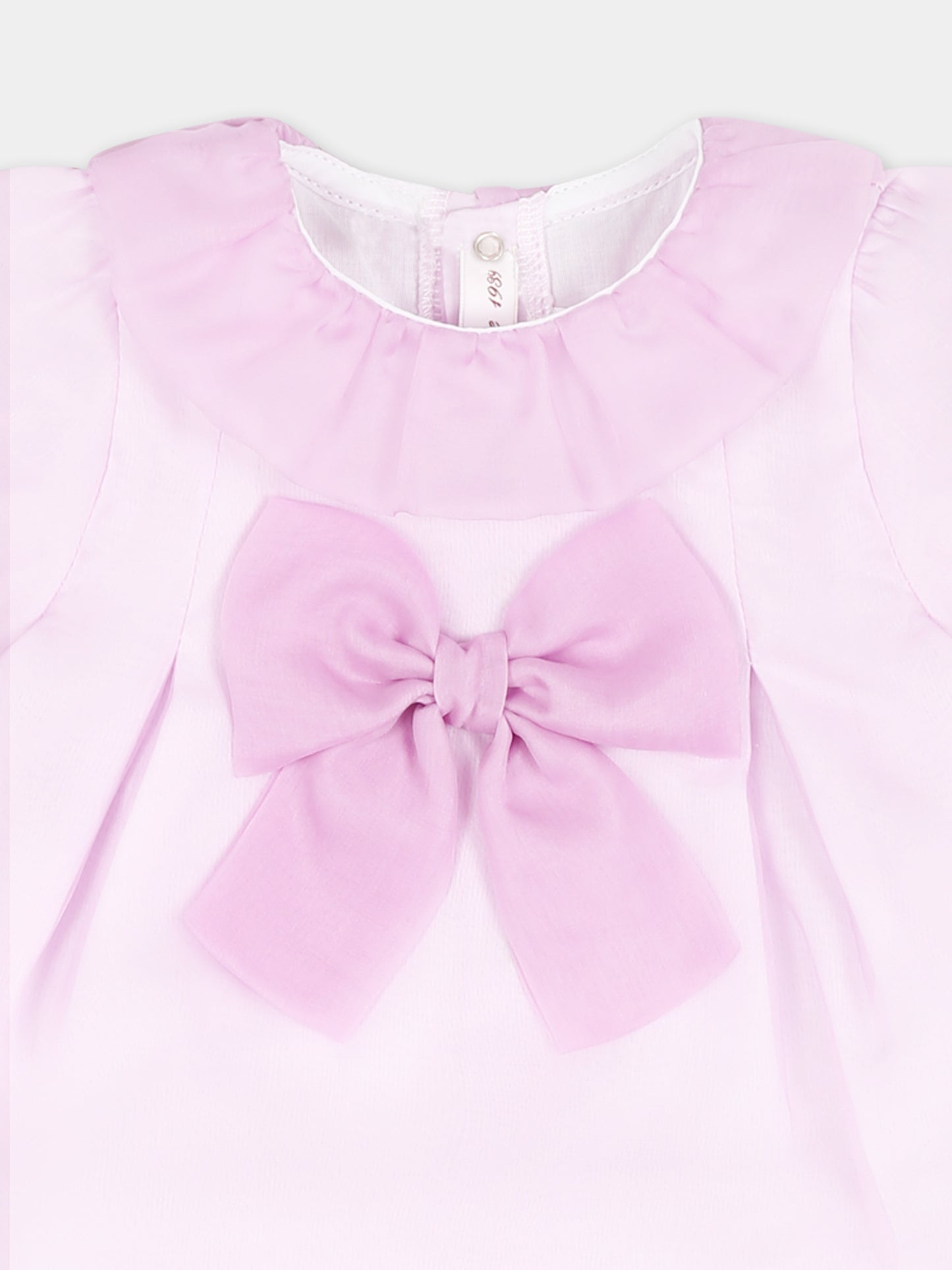 Completo lilla per neonata con fiocco