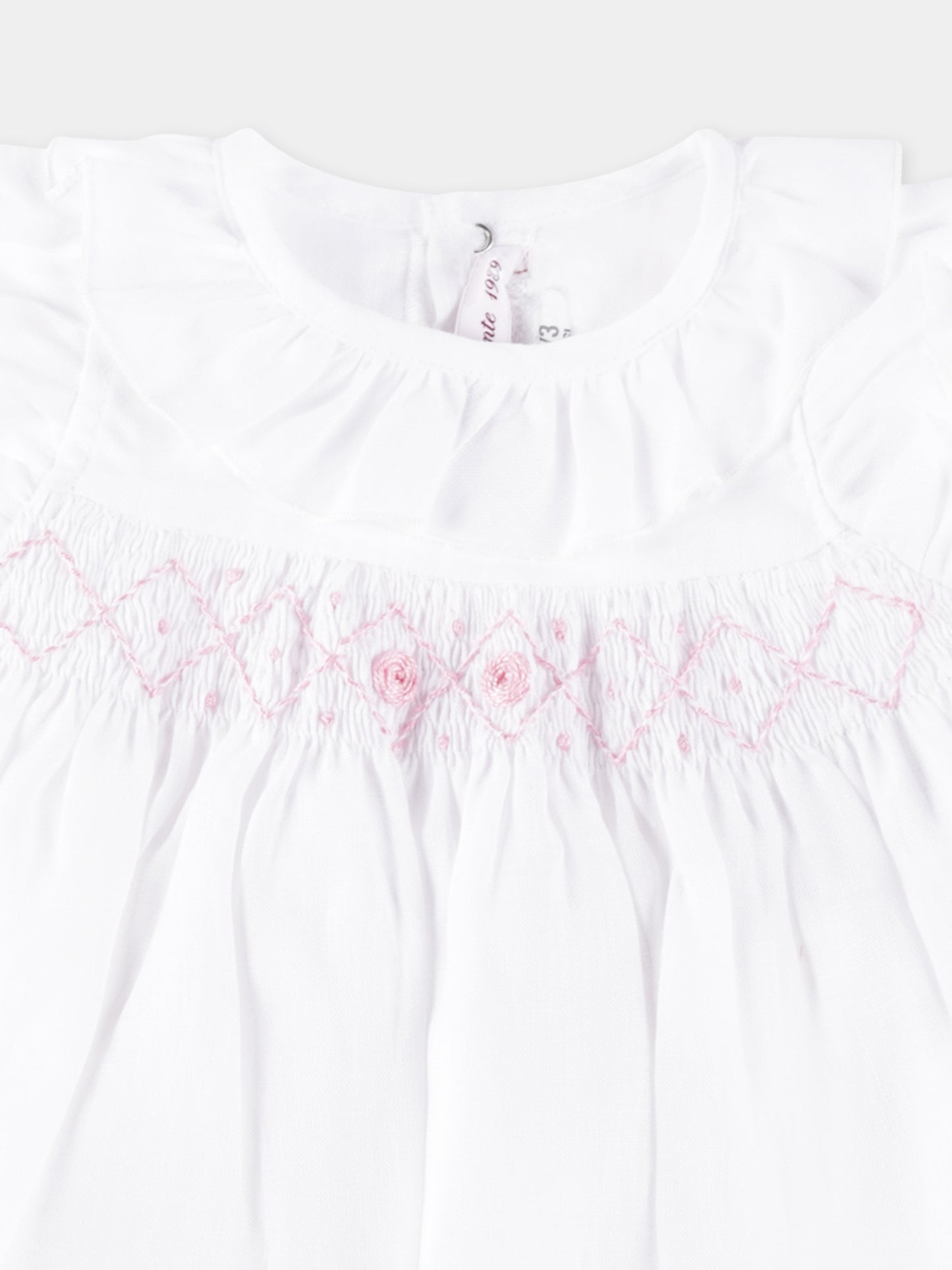 Pagliaccetto bianco per neonata con ricamo,Mercadante 1939,MP006 BIANCO