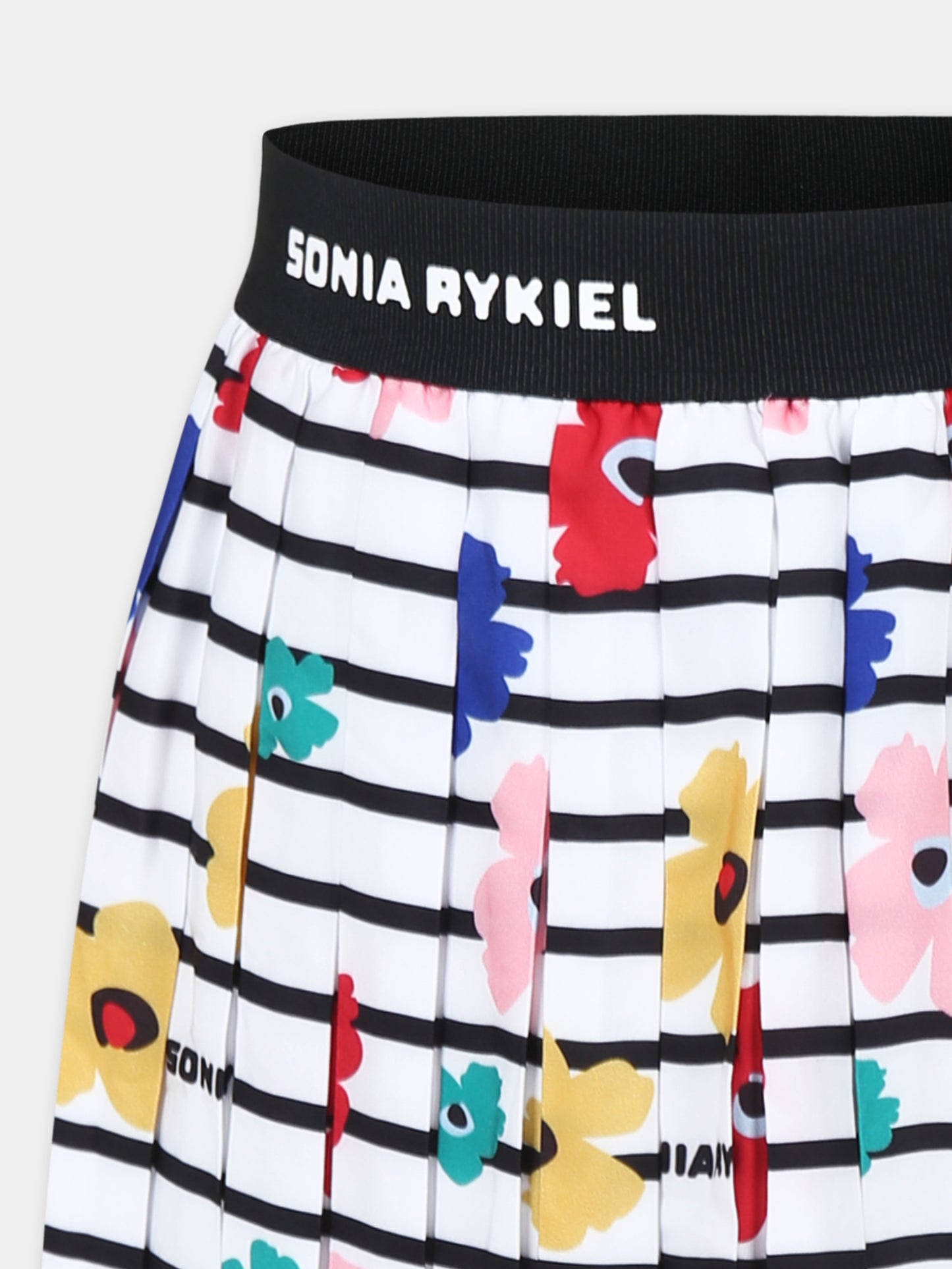 Gonna bianca per bambina con fiori all over,Sonia Rykiel Paris,A00158 10P
