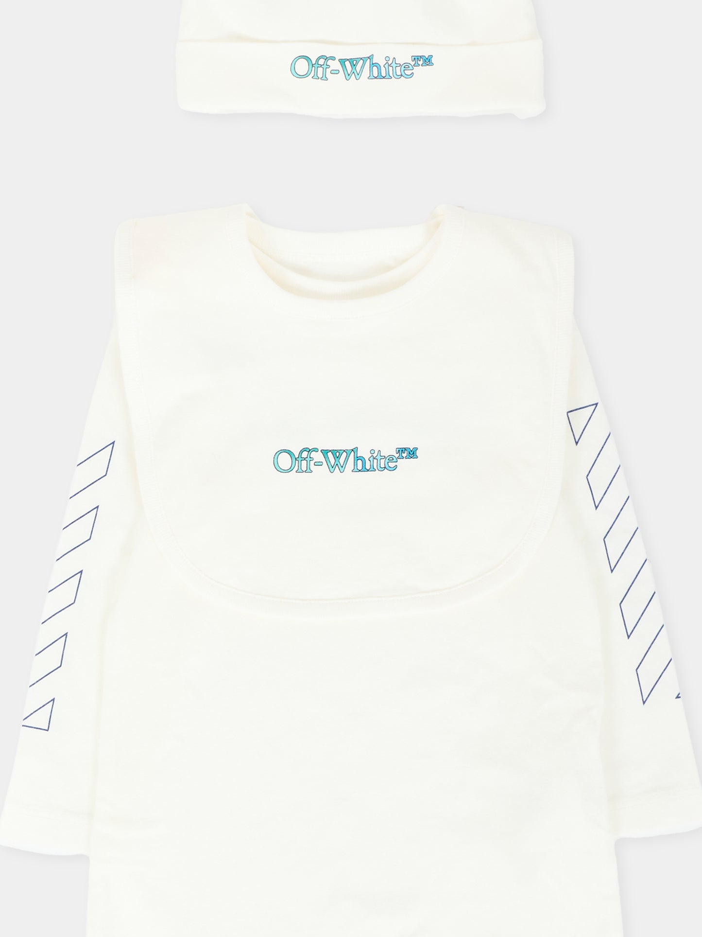 Set tutine avorio per neonato con logo,Off White,OB2X001F25JER0010184