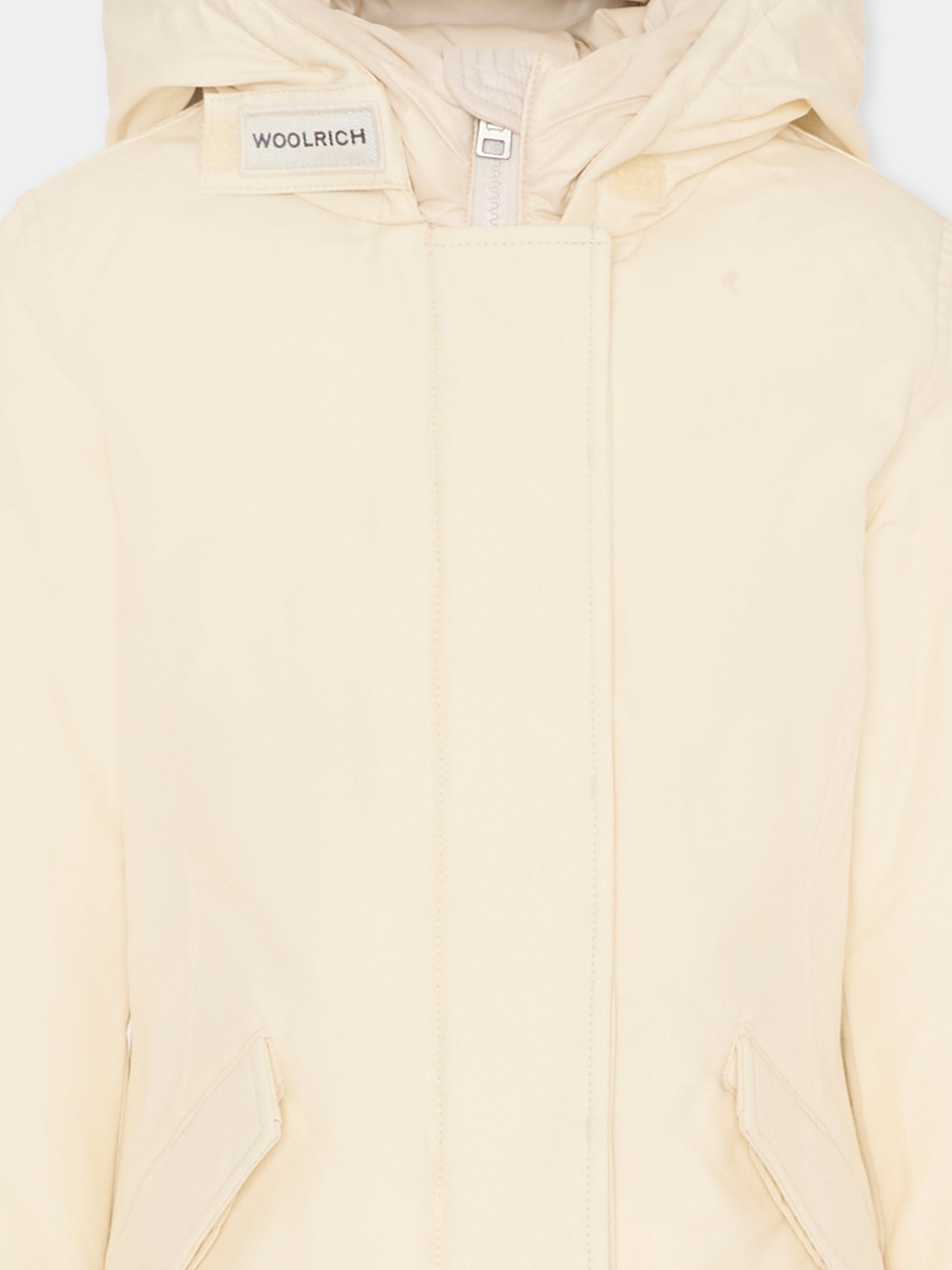 Arctic parka bianco per bambina con logo,Woolrich Kids,CFWKOU0223FRUT0641 - UT0641 - MKC
