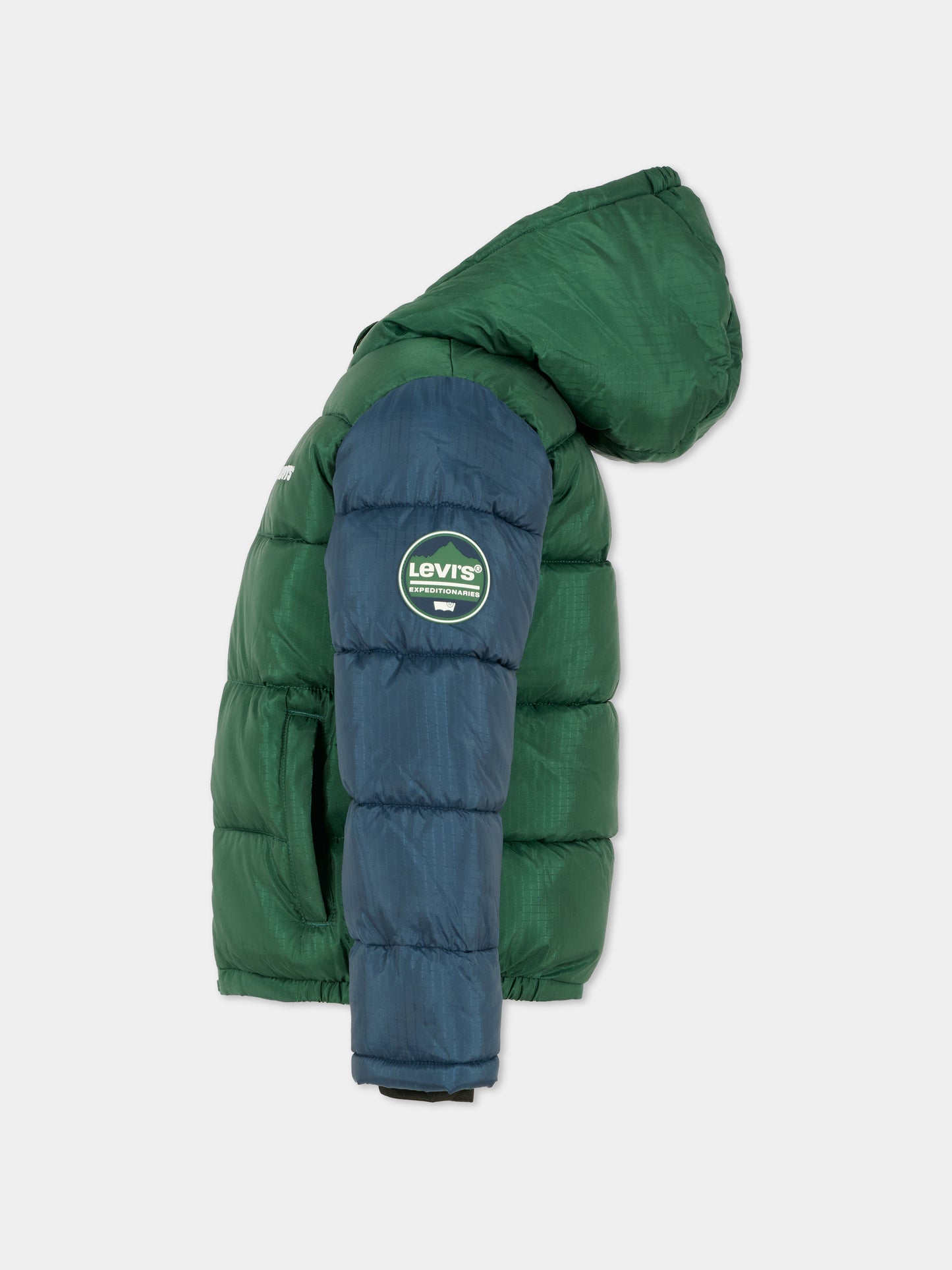 Piumino verde per bambino con logo,Levi's Kids,EH924 F7R