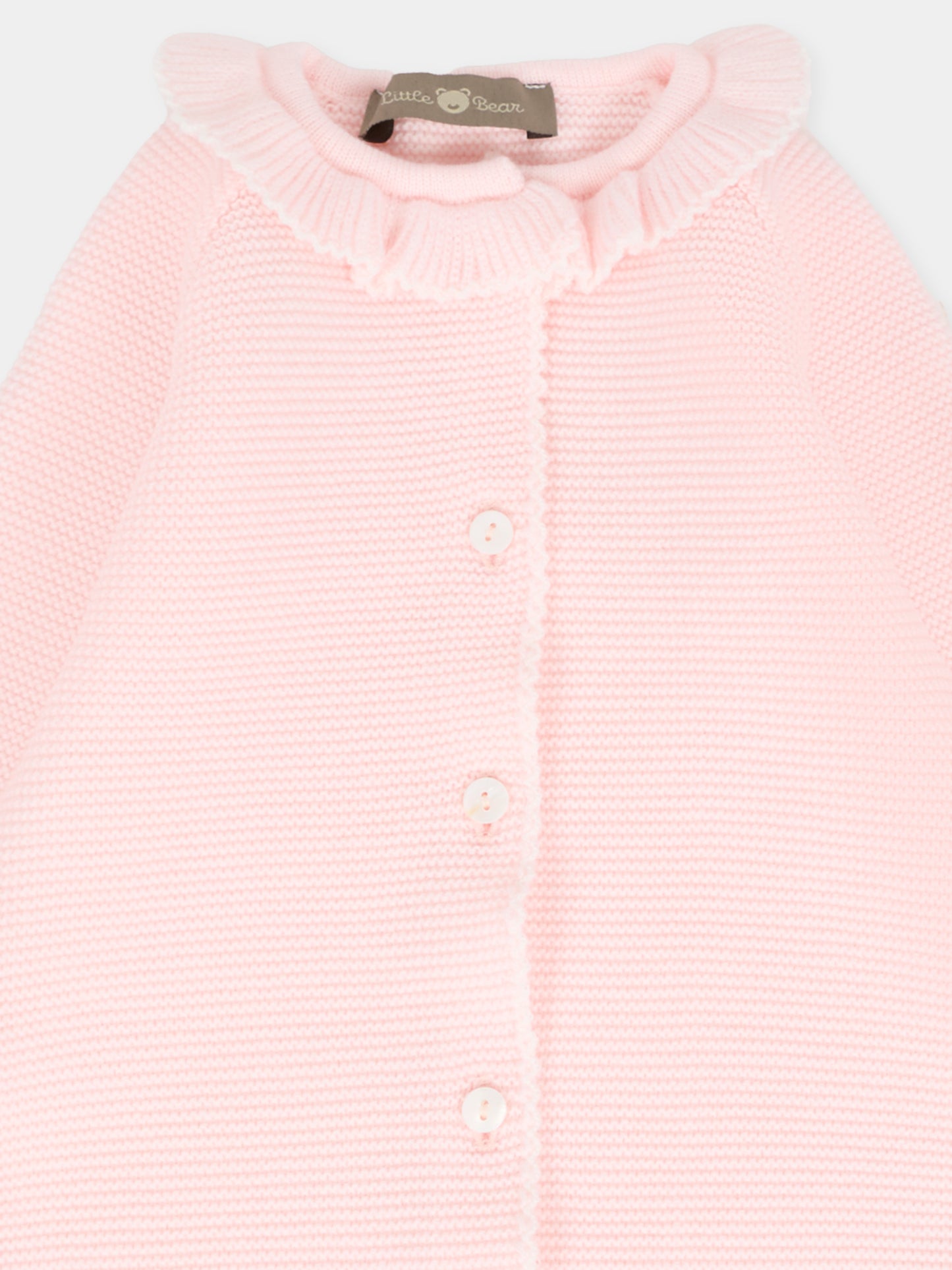 Tutina rosa per neonata con rouche,Little Bear,2104 CIPRIA/LATTE