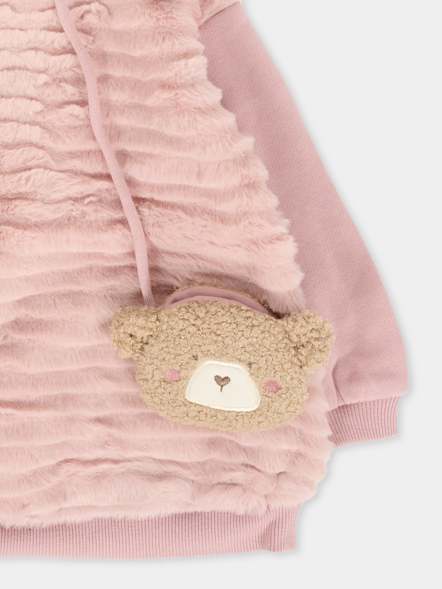 Vestito rosa per neonata con borsa a forma di orsetto,Mayoral,2919 052