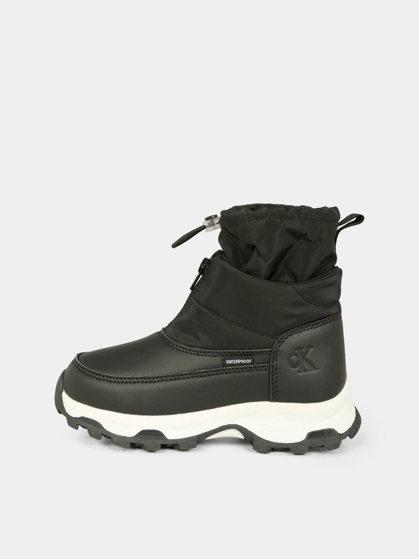 Stivaletti neri per bambini con logo,Calvin Klein Kids,V3X5 83193 1474999