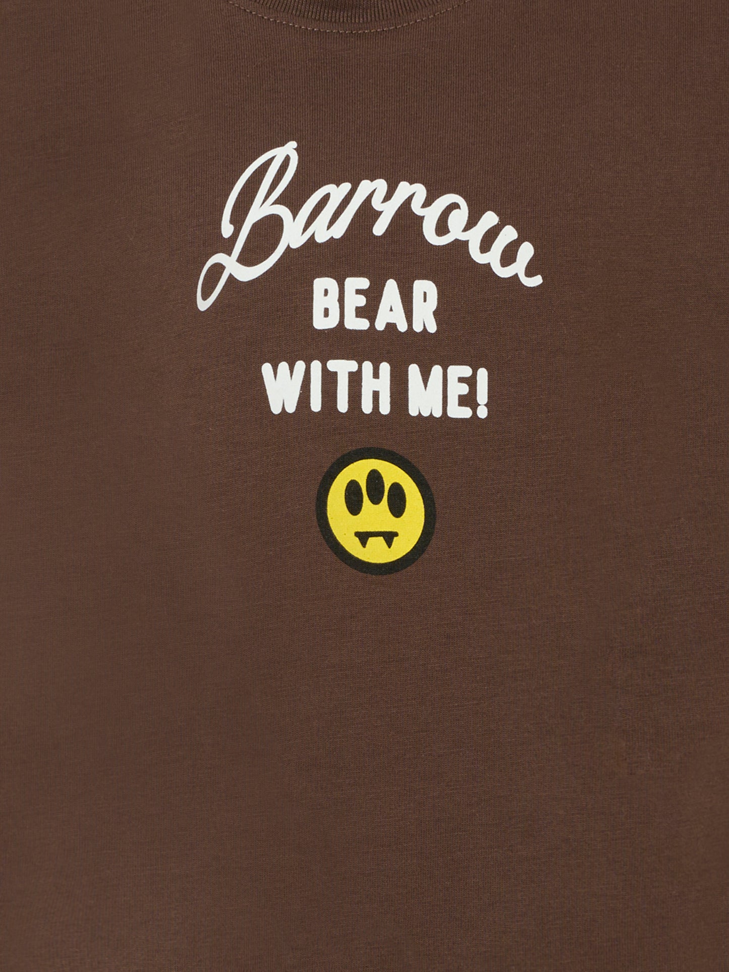 T-shirt marrone per bambina con orso e perle,Barrow,F5BKJGTH133 308
