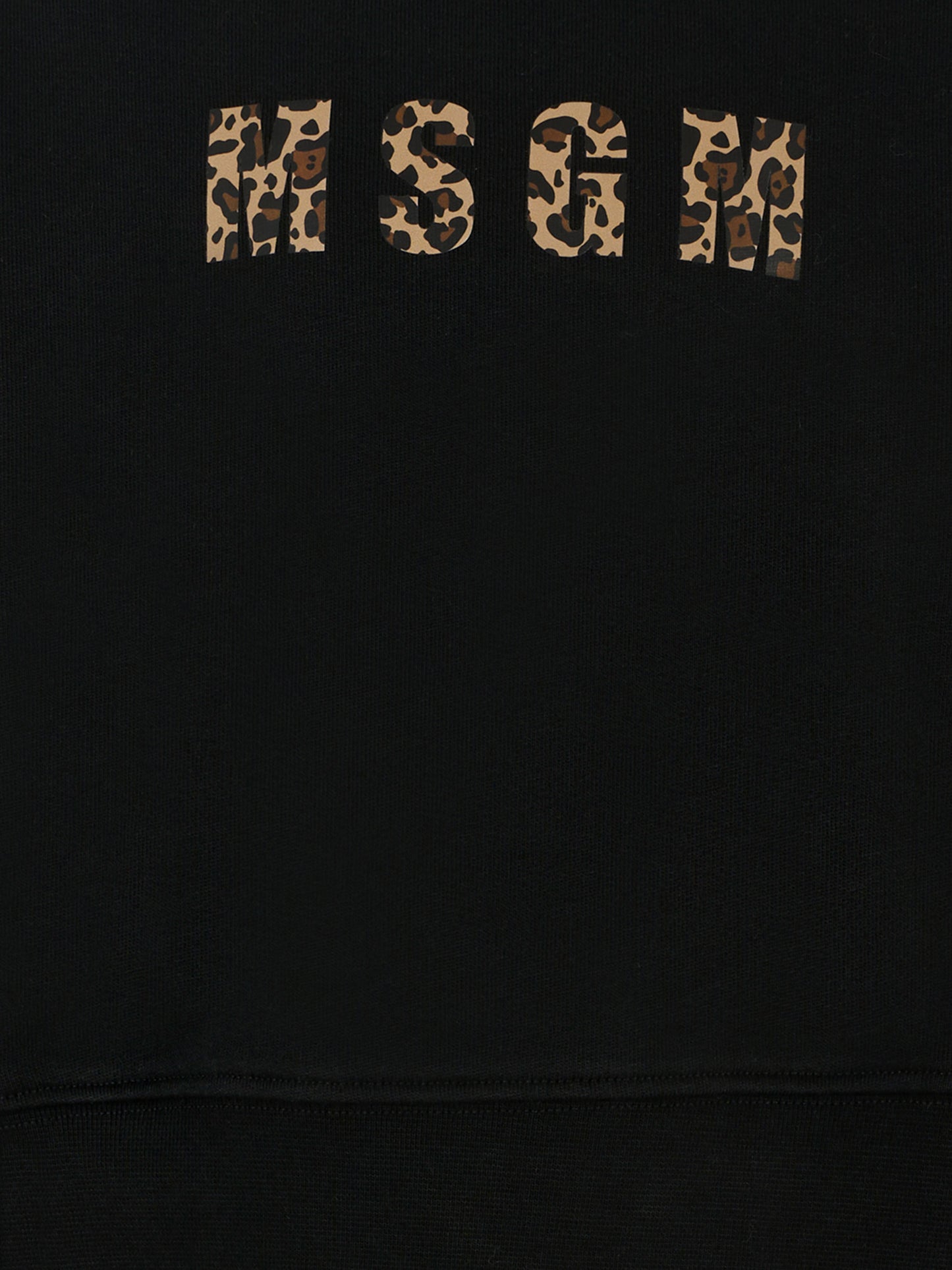 Felpa crop nera per bambina con logo,Msgm Kids,F5MSJGSW145 MS068