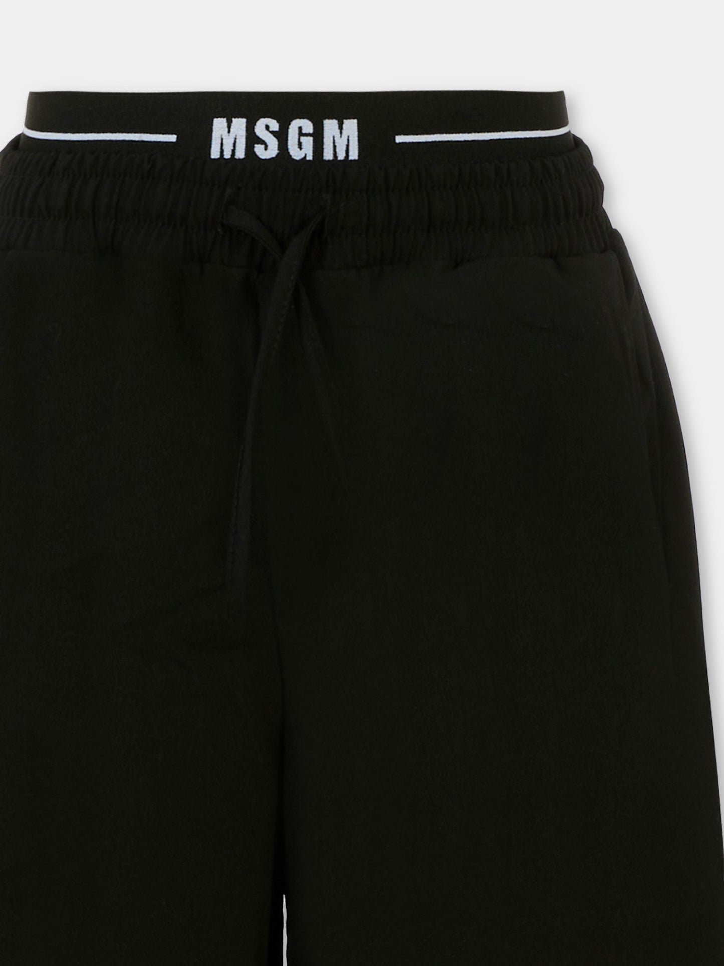 Pantaloni neri per bambini con logo,Msgm Kids,F5MSJUPA275 110
