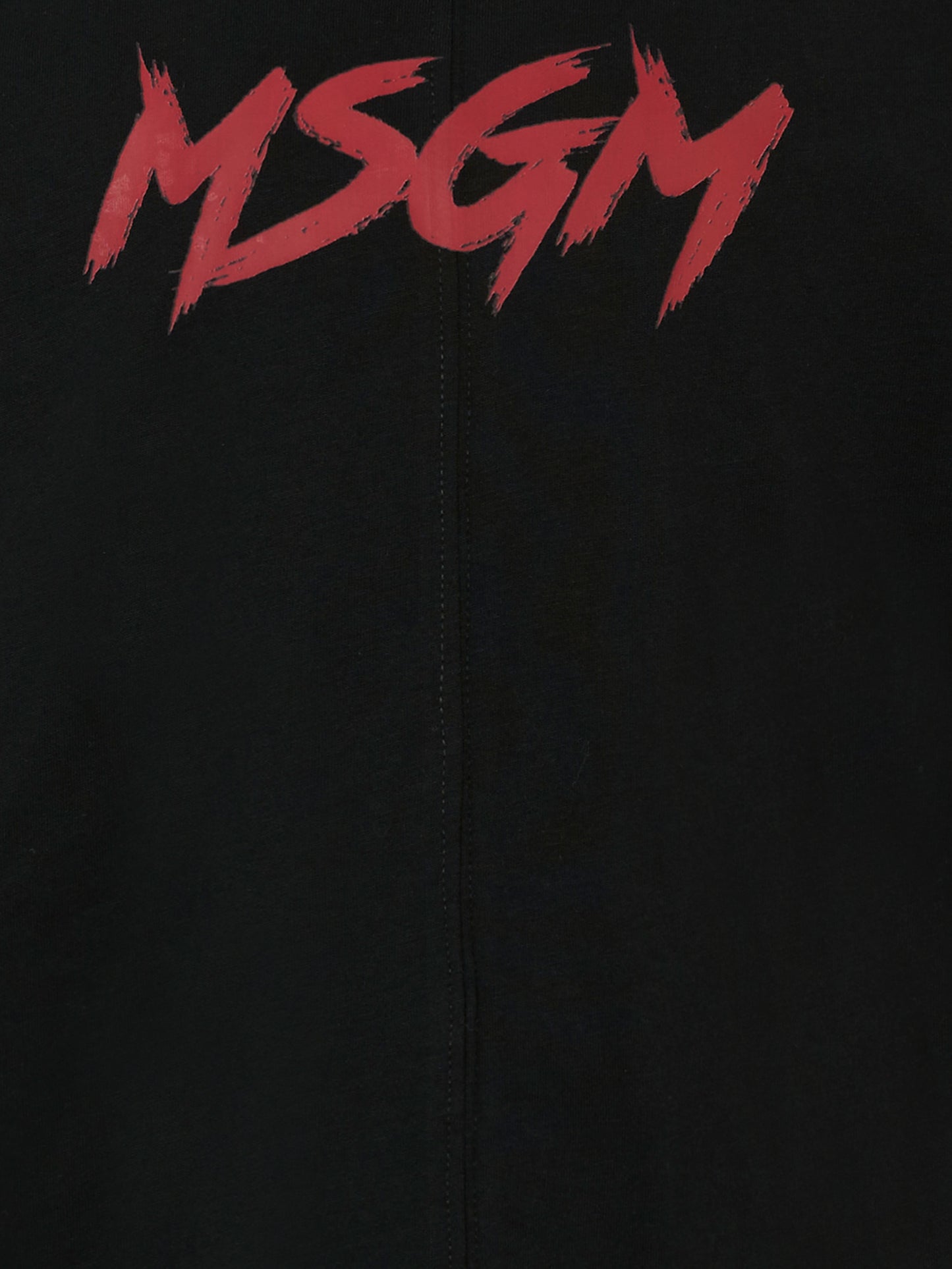 T-shirt nera per bambino con logo rosso,Msgm Kids,F5MSJUTH050 110