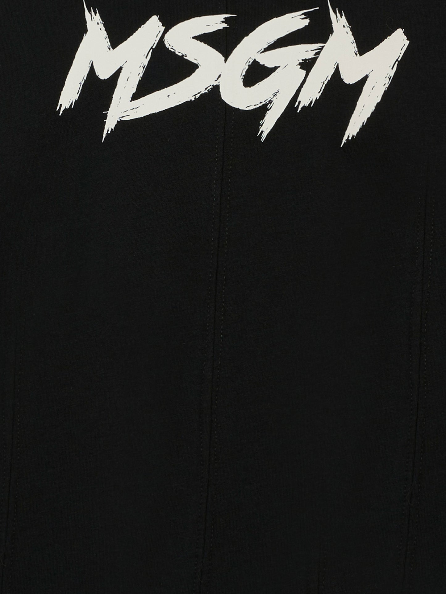 T-shirt nera per bambino con logo avorio,Msgm Kids,F5MSJUTH050 110/38