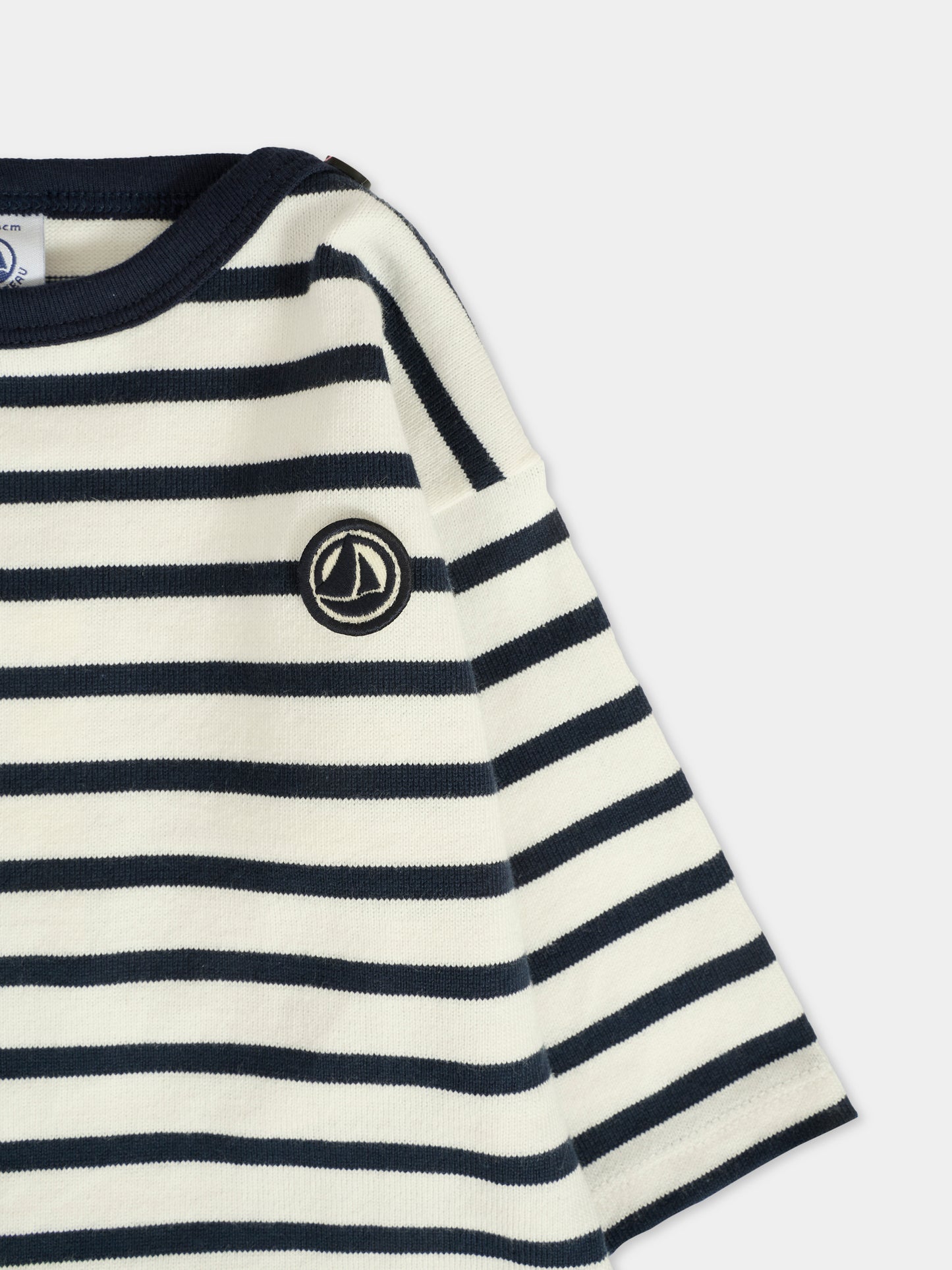 T-shirt bianca per neonati con logo,Petit Bateau,A0E70 01