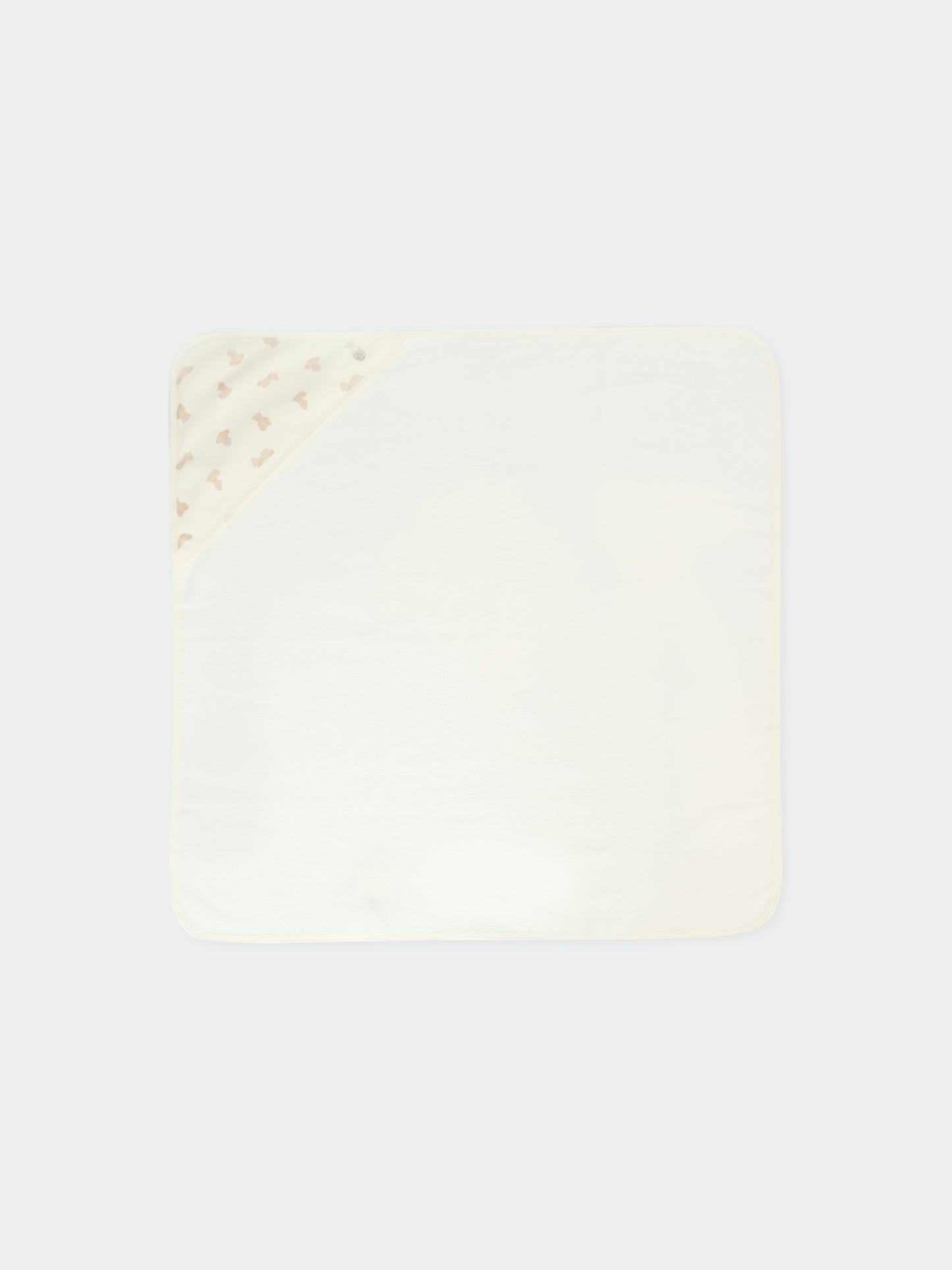 Asciugamano avorio per neonati con orsi,Petit Bateau,A0DUW 01