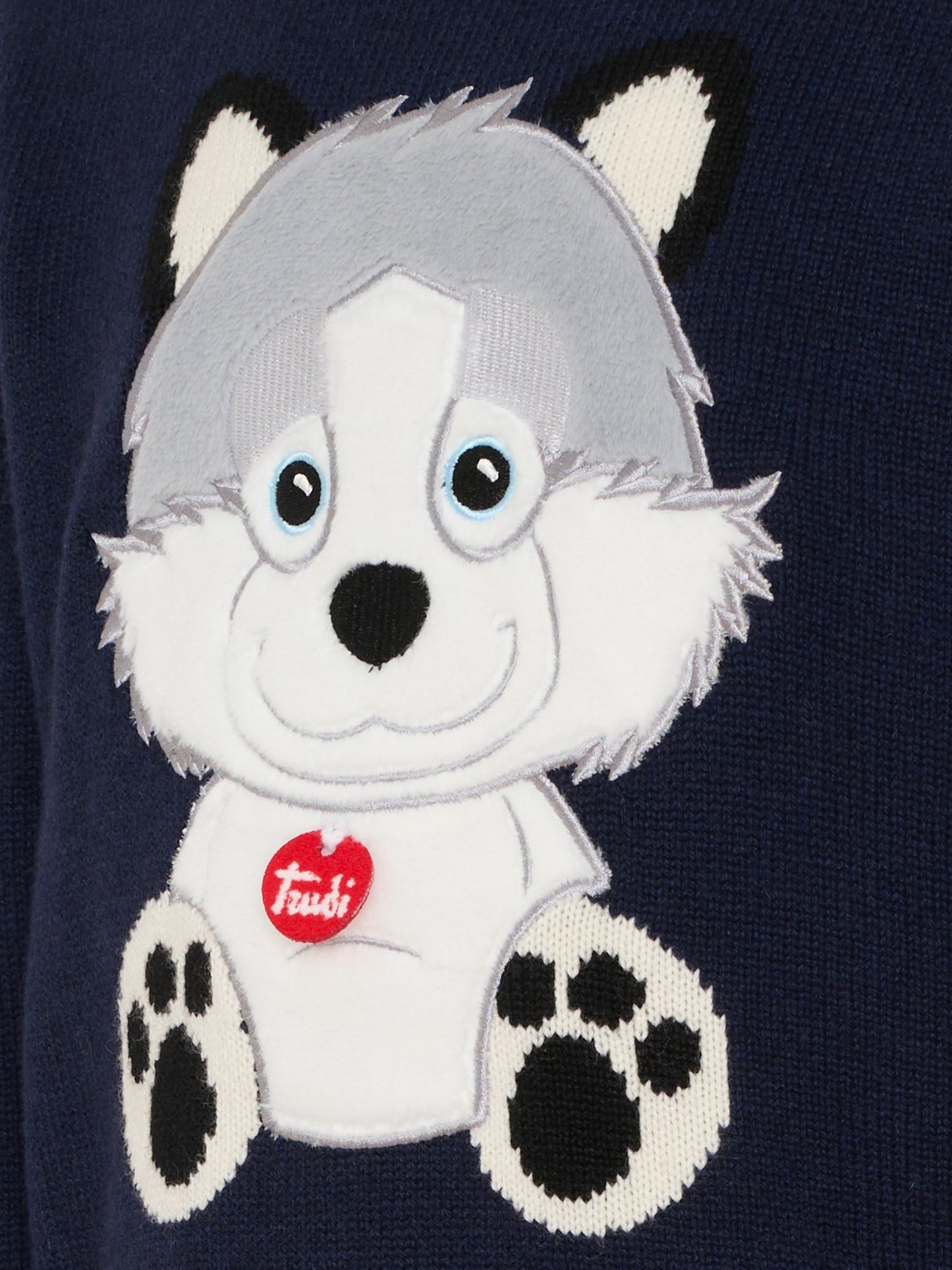 Maglione blu per bambino con lupo,Mc2 Saint Barth,DOU0001 - 01881I