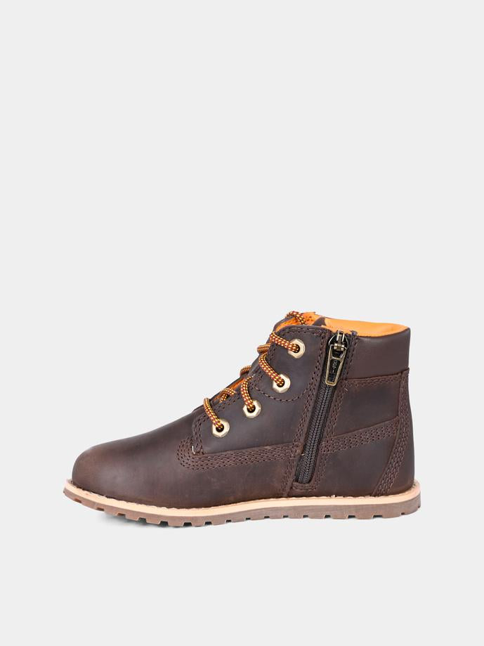 Anfibi marroni per bambini con logo,Timberland,TB1A2NC39311