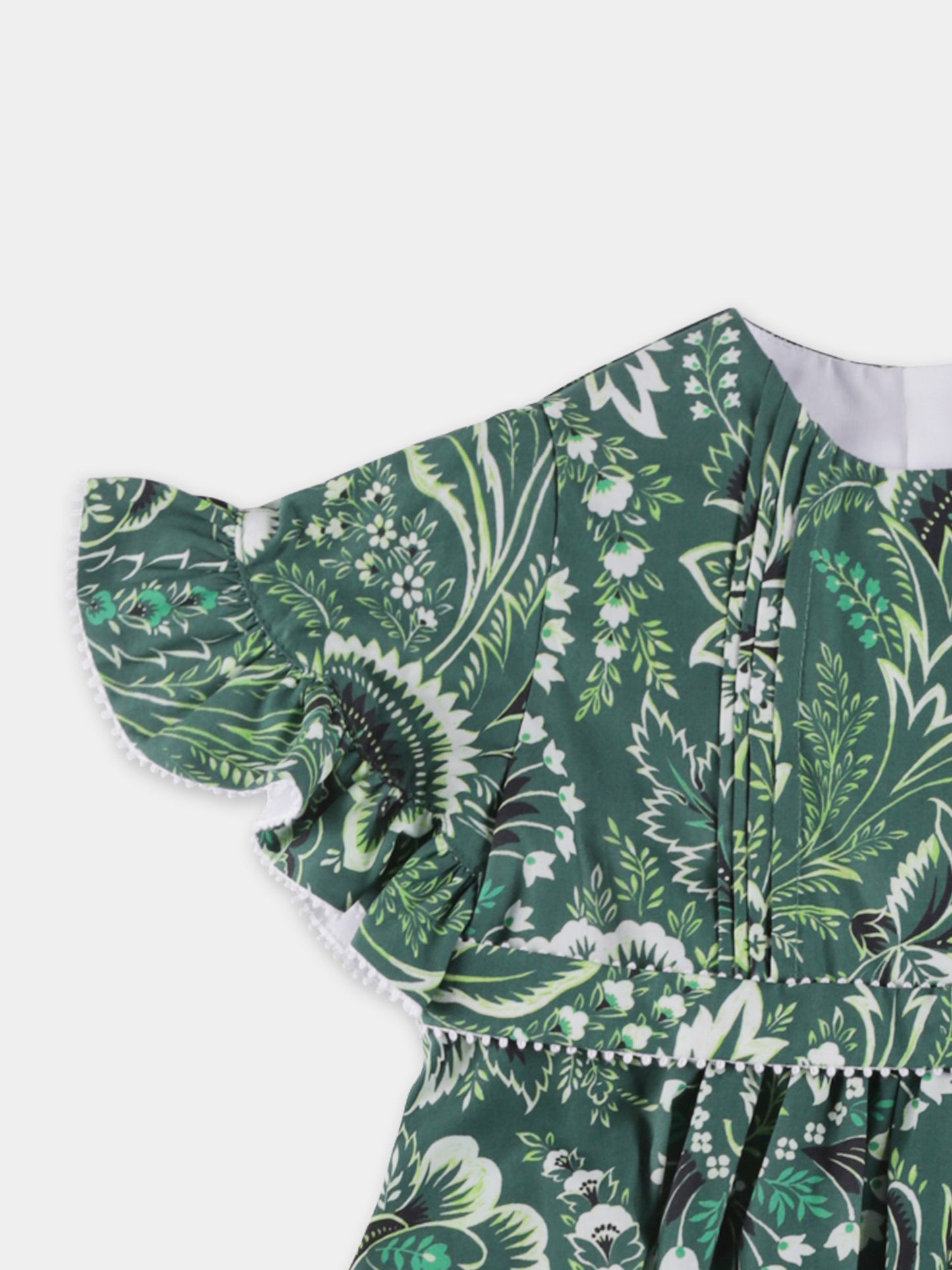 Vestito verde per neonata con stampa pailsey,Etro,GU1011 P0417 719AV