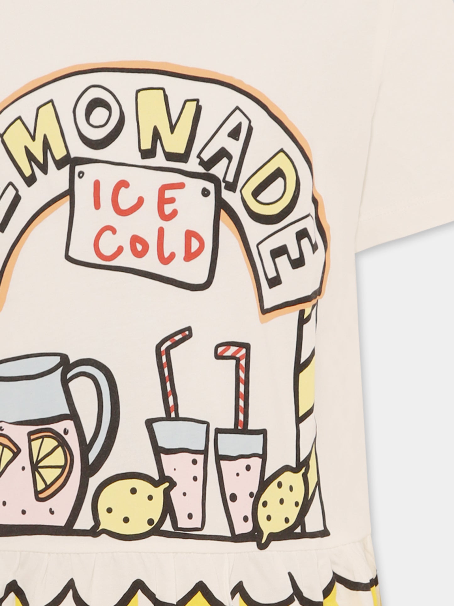 Vestito bianco per bambina con stampa limonata