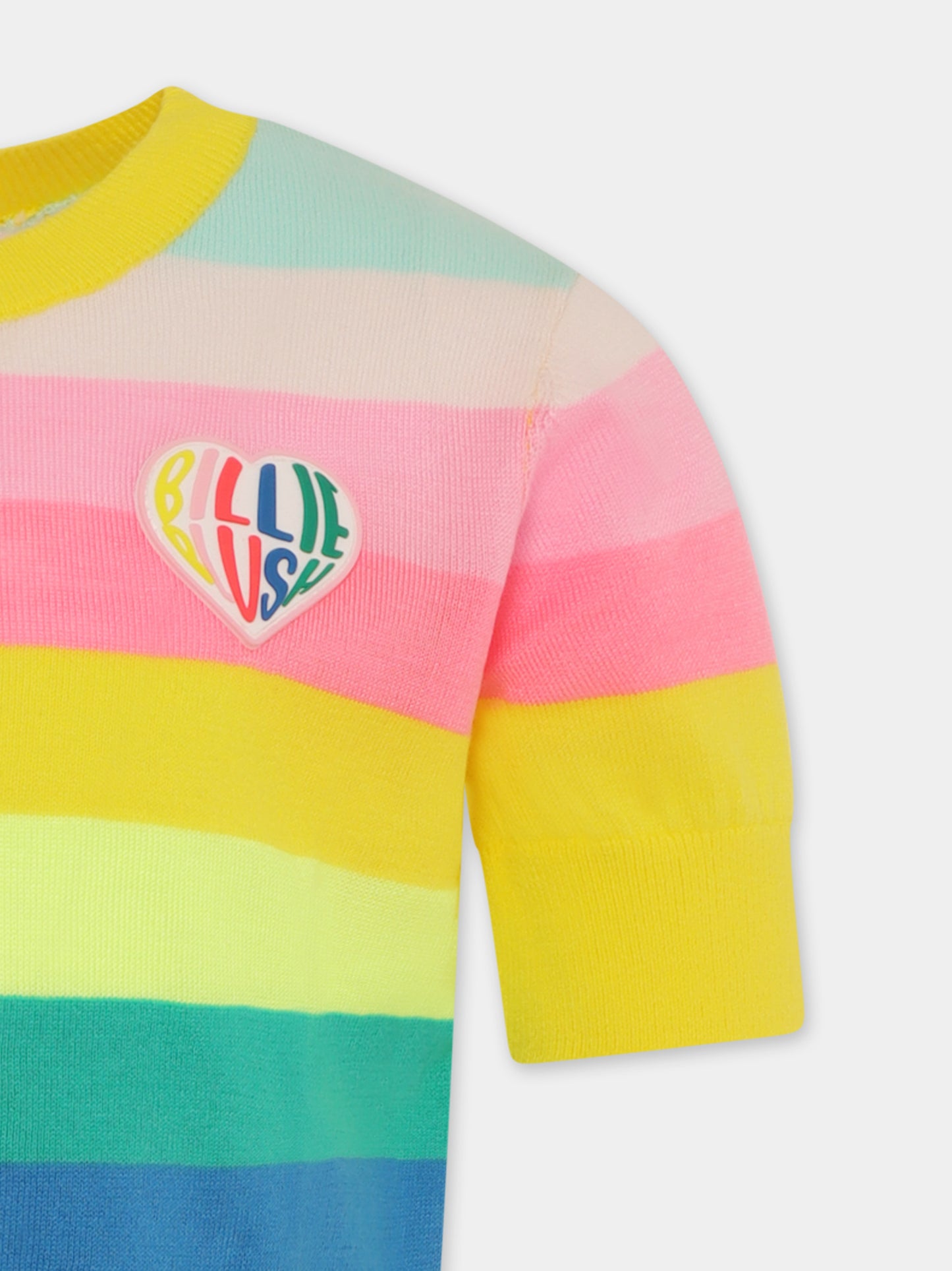 Maglione multicolor per bambina con cuore