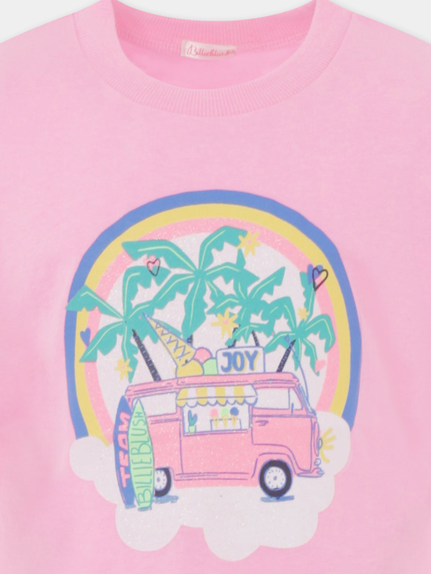 T-shirt rosa per bambina con camioncino dei gelati
