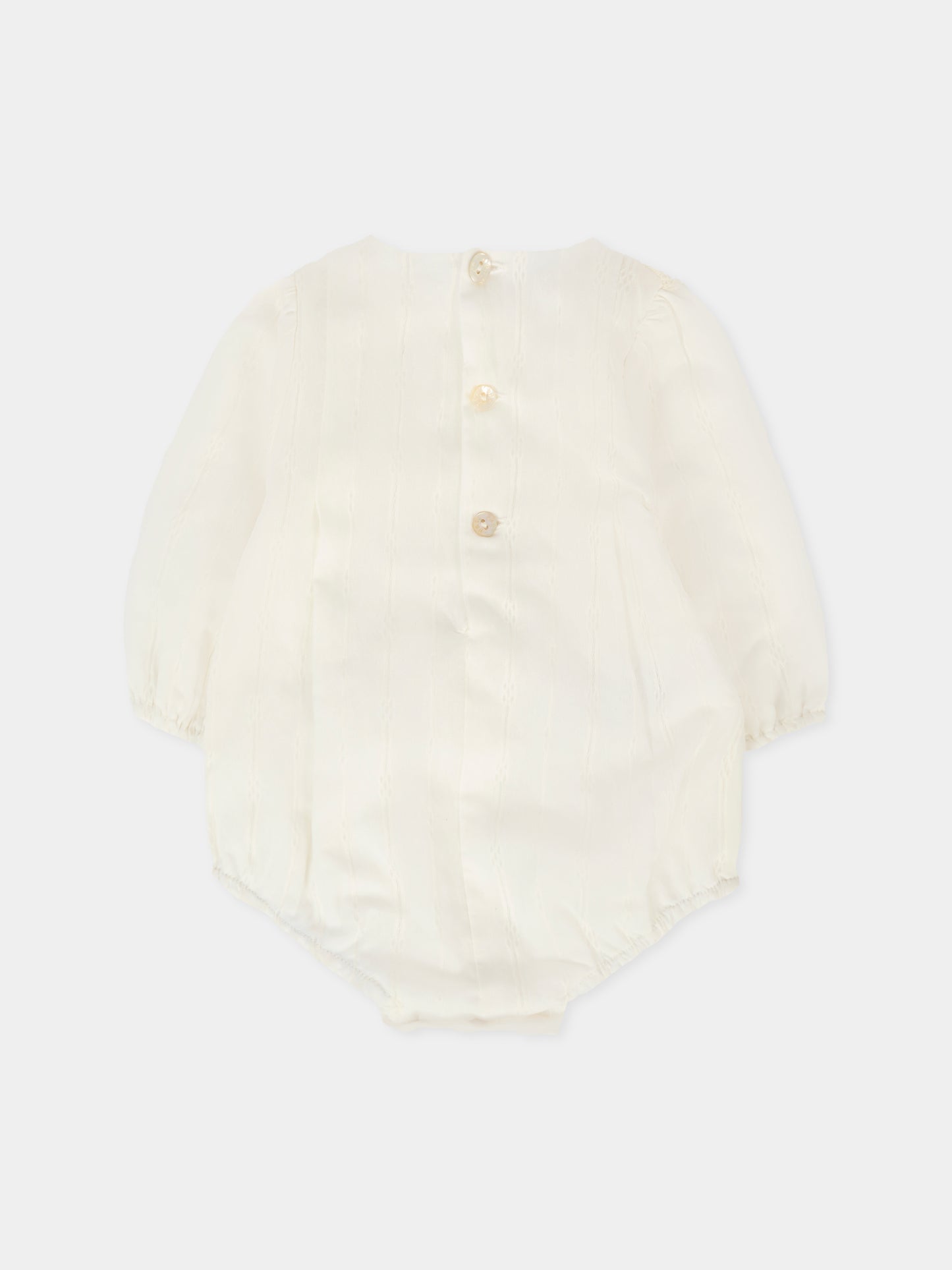 Pagliaccetto avorio per neonata con logo,Paz Rodríguez,005 152833 60T2020