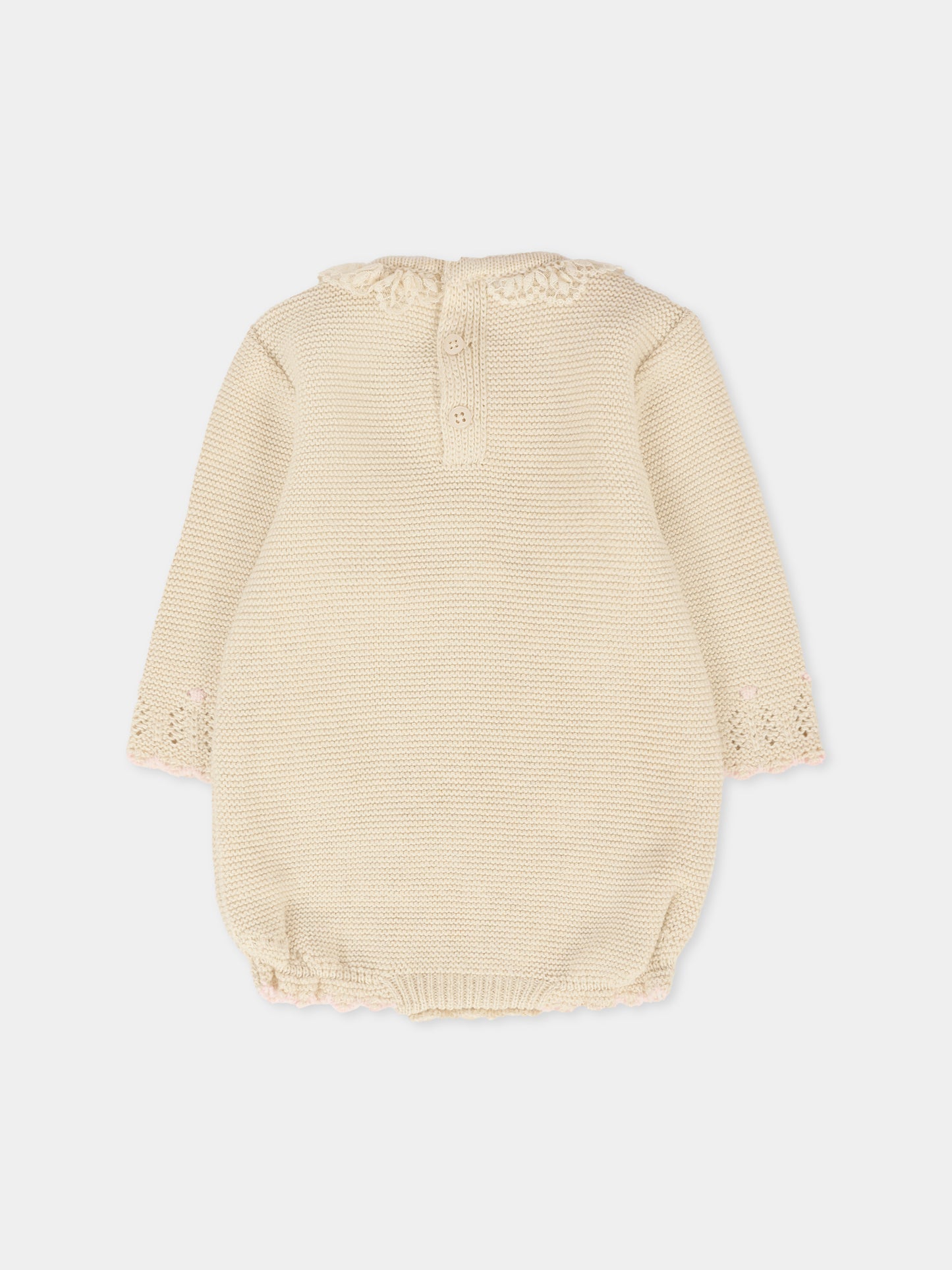 Pagliaccetto beige per neonata con fiocco,Paz Rodríguez,005 123093 7337 H94