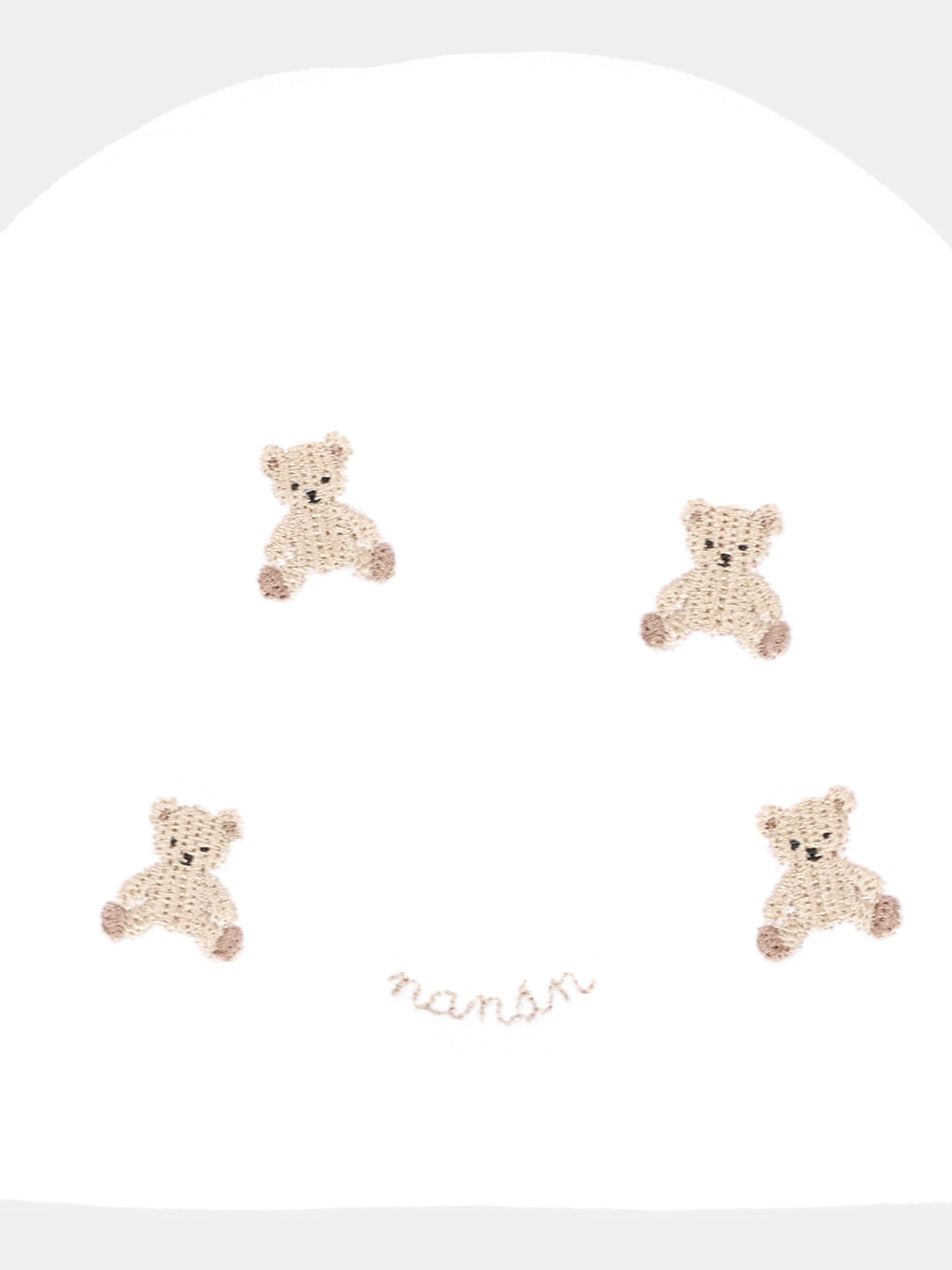 Cappello bianco per neonati con orsetti,Nanán,I25018B