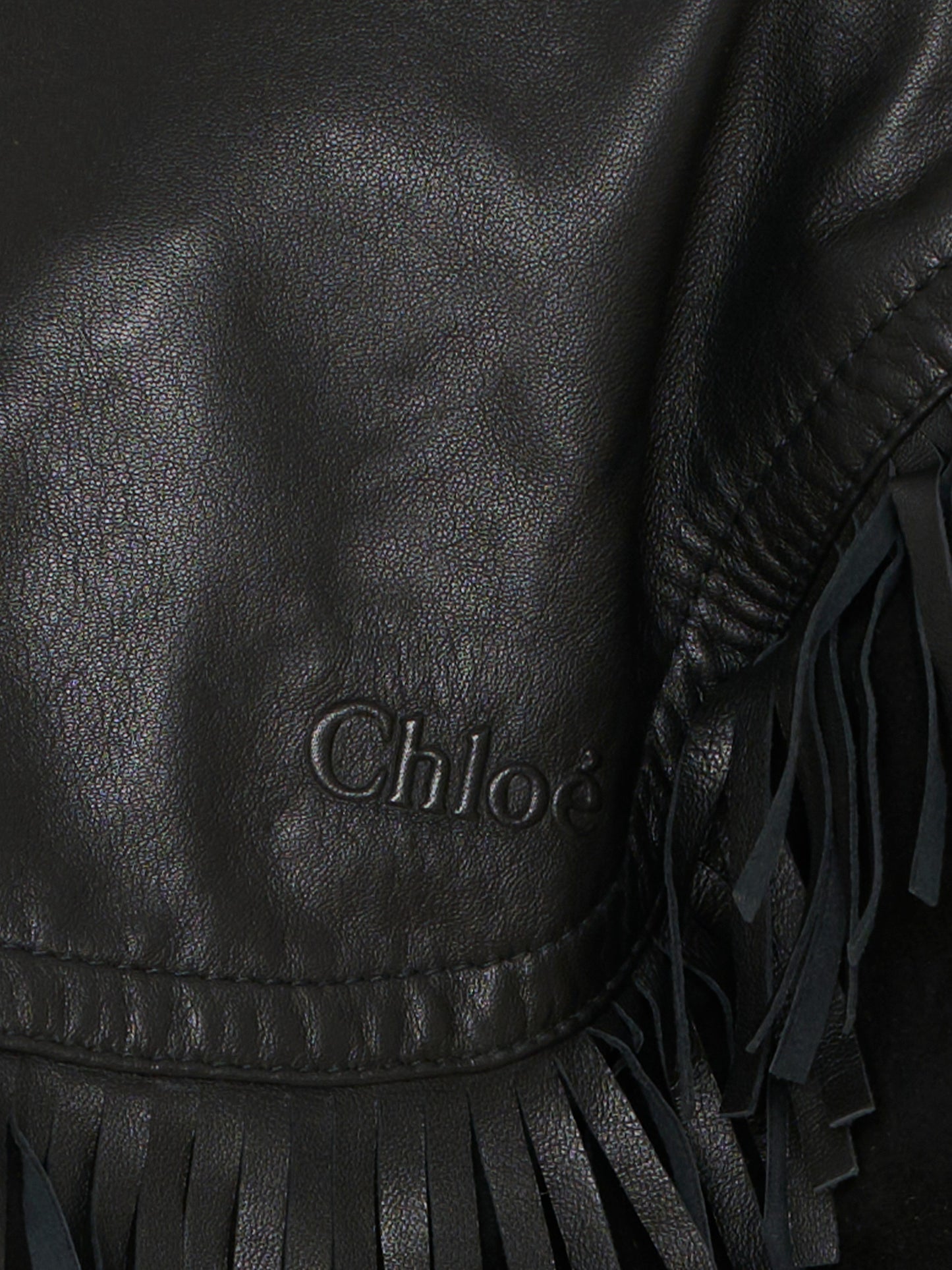 Cappa nera per bambina con logo,Chloé Kids,C20669 09B