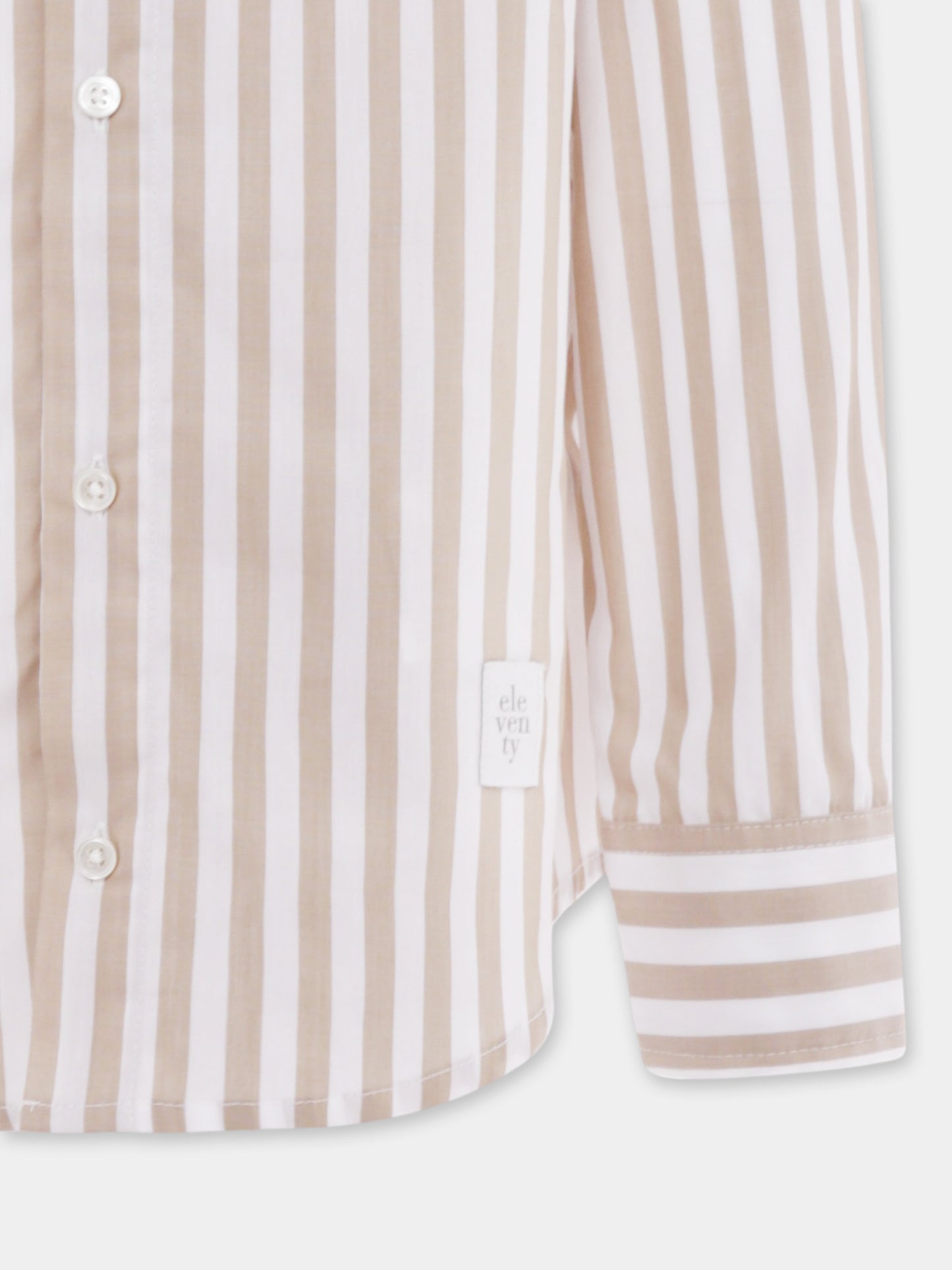 Camicia beige per bambino con logo