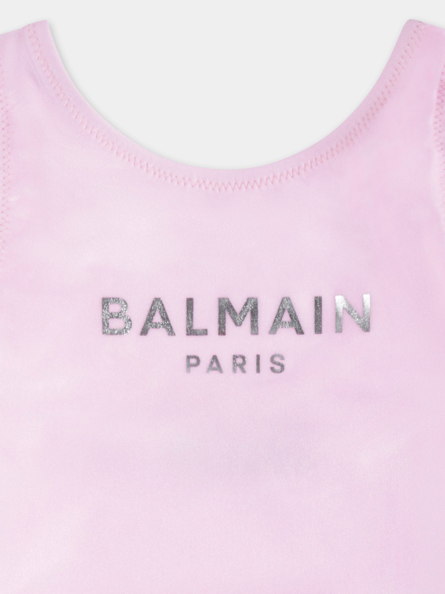 Costume intero rosa per neonata con logo,Balmain Kids,BWC00D Z0005 511