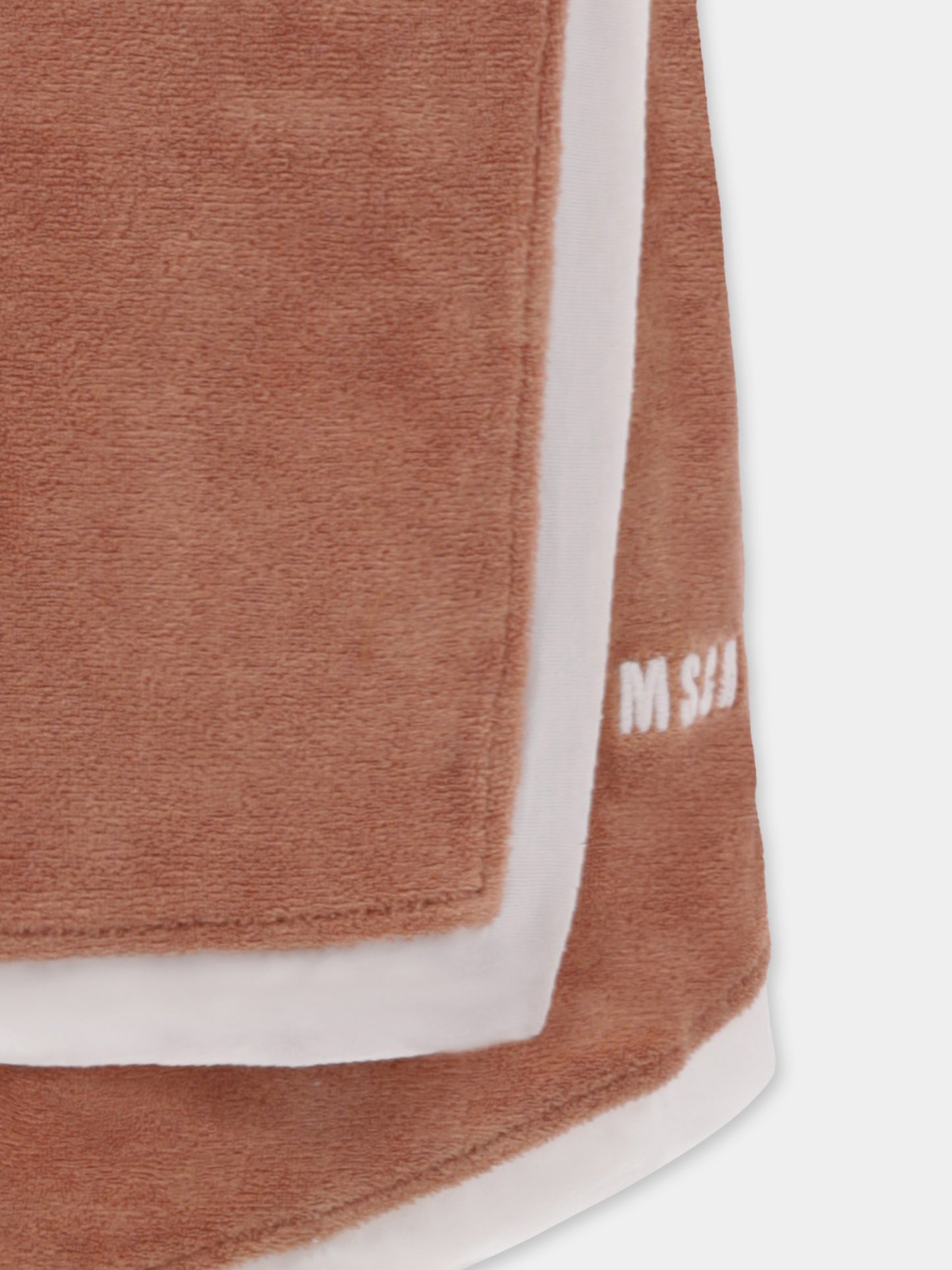 Gonna marrone per bambina con logo