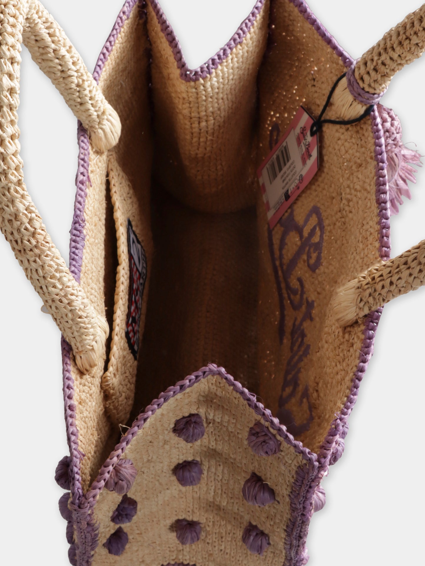 Borsa mare Colette beige per bambina con pois e logo