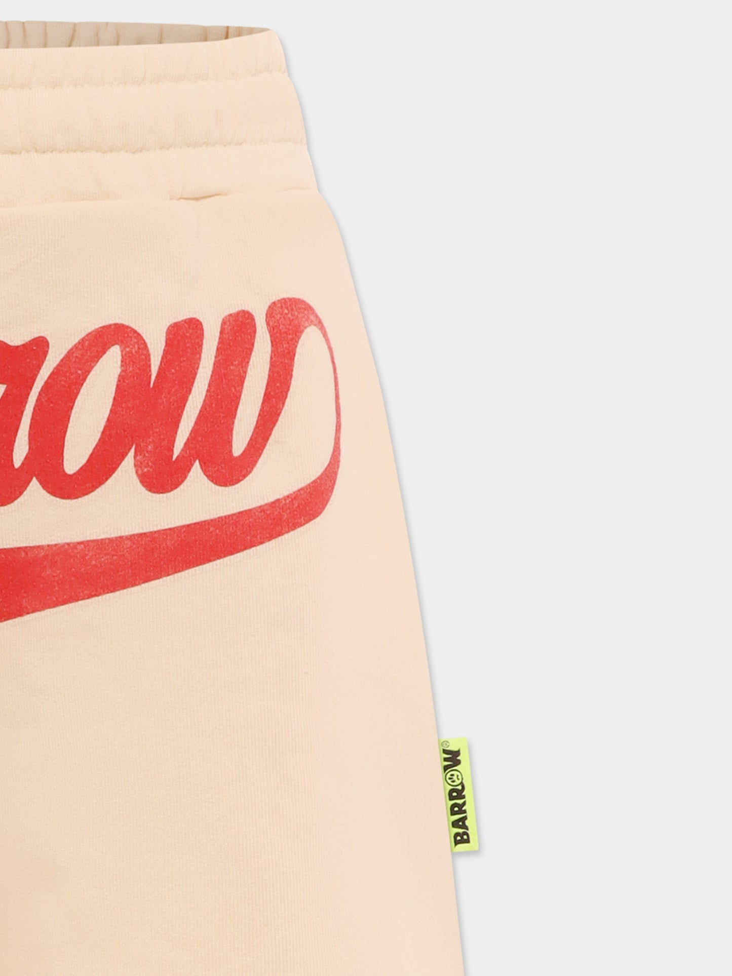 Shorts avorio per bambini con logo