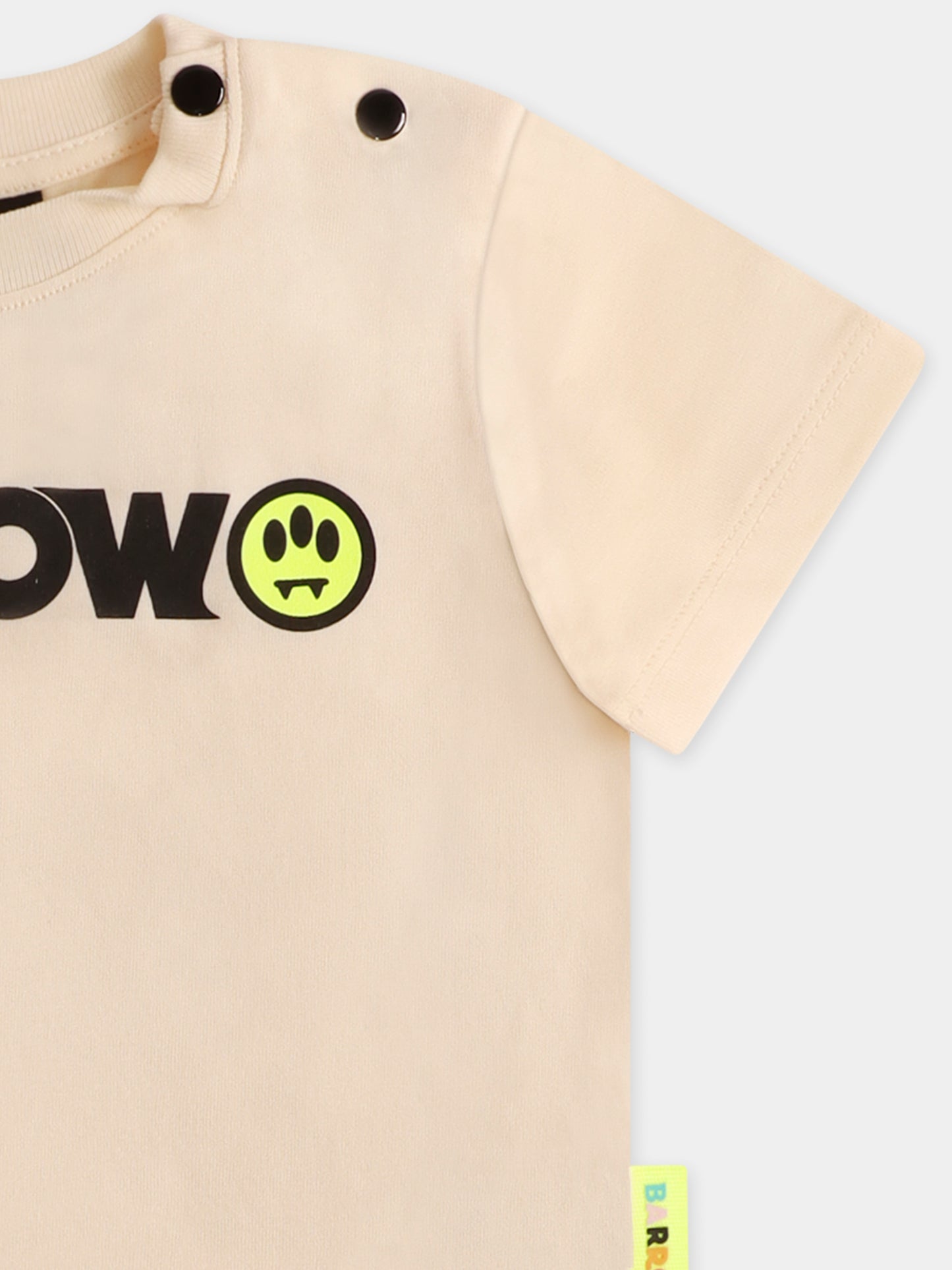 T-shirt avorio per neonata con logo