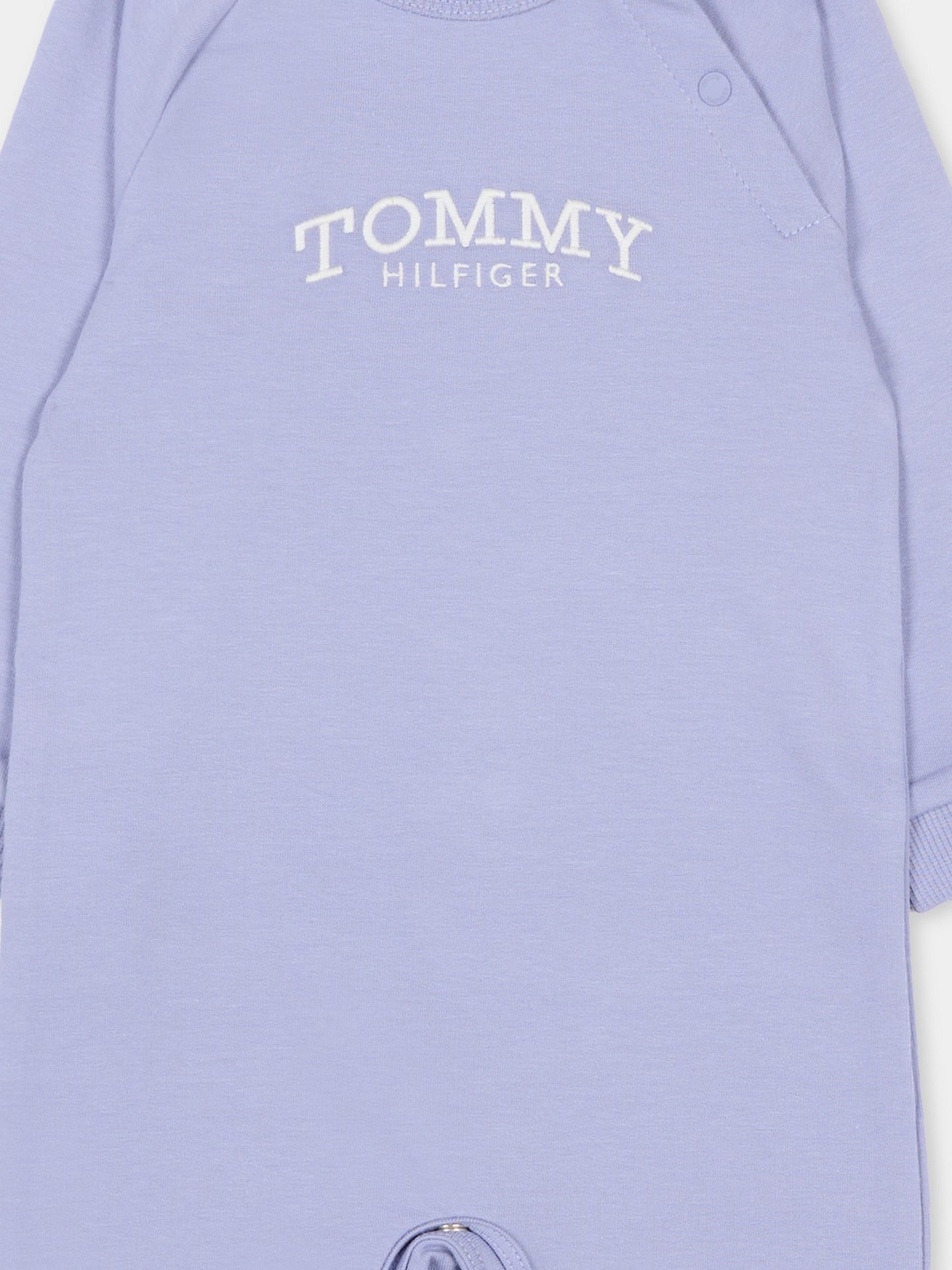 Tutina celeste per neonato con logo,Tommy Hilfiger Junior,KN0KN02136 C5U