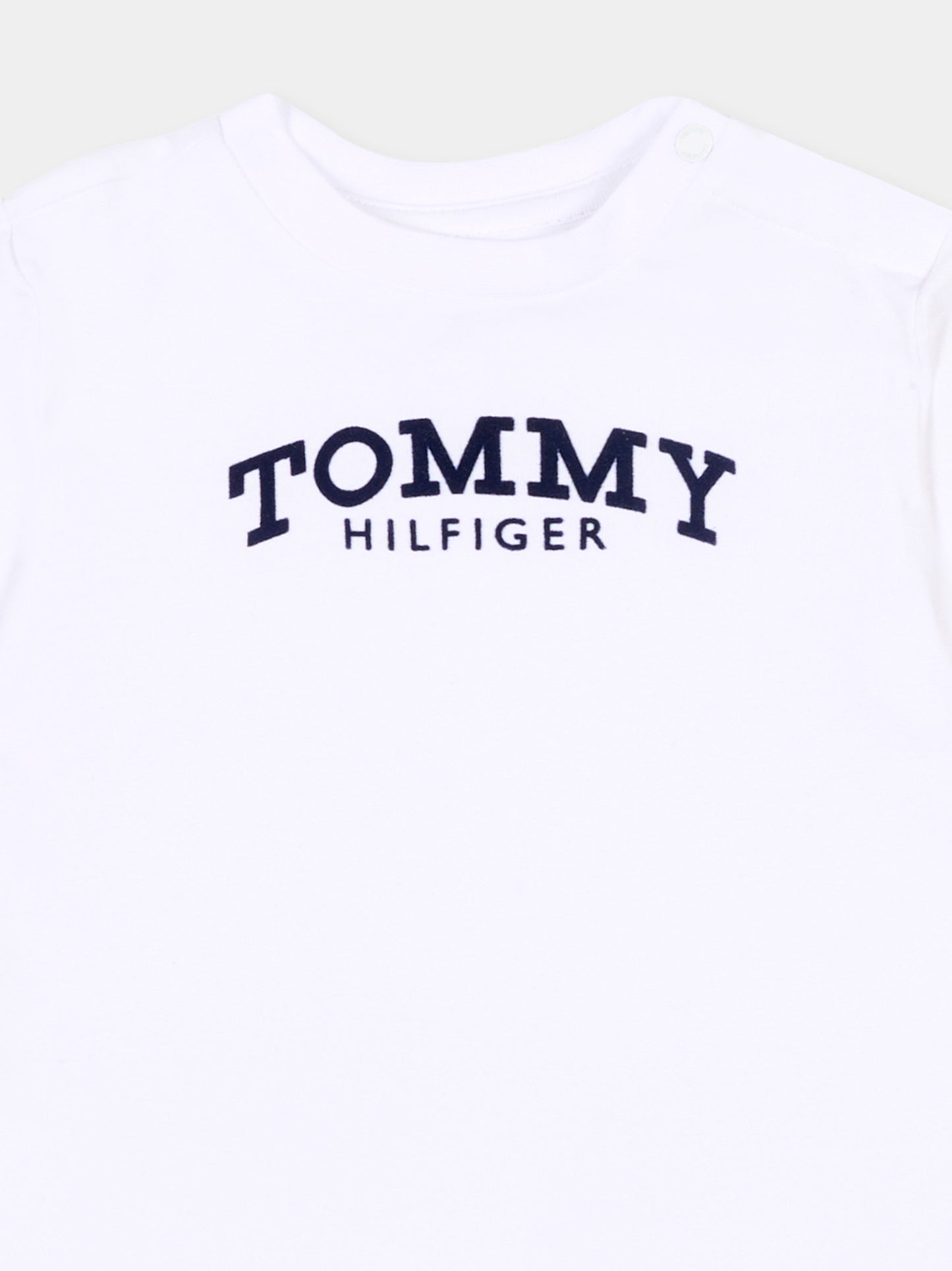 T-shirt a manica corta bianca per neonati con logo,Tommy Hilfiger Junior,KN0KN02146 YBR