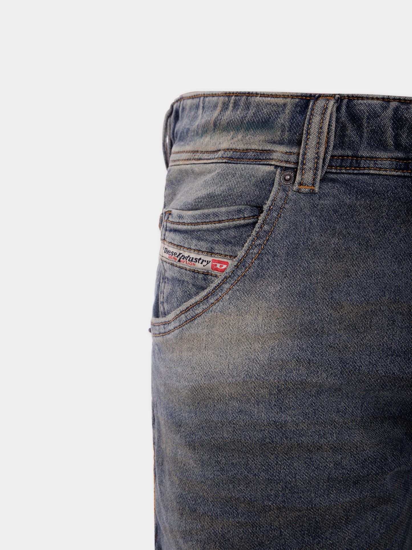 Jeans denim per bambino con logo,Diesel,00J3AJ KXBL1 K01