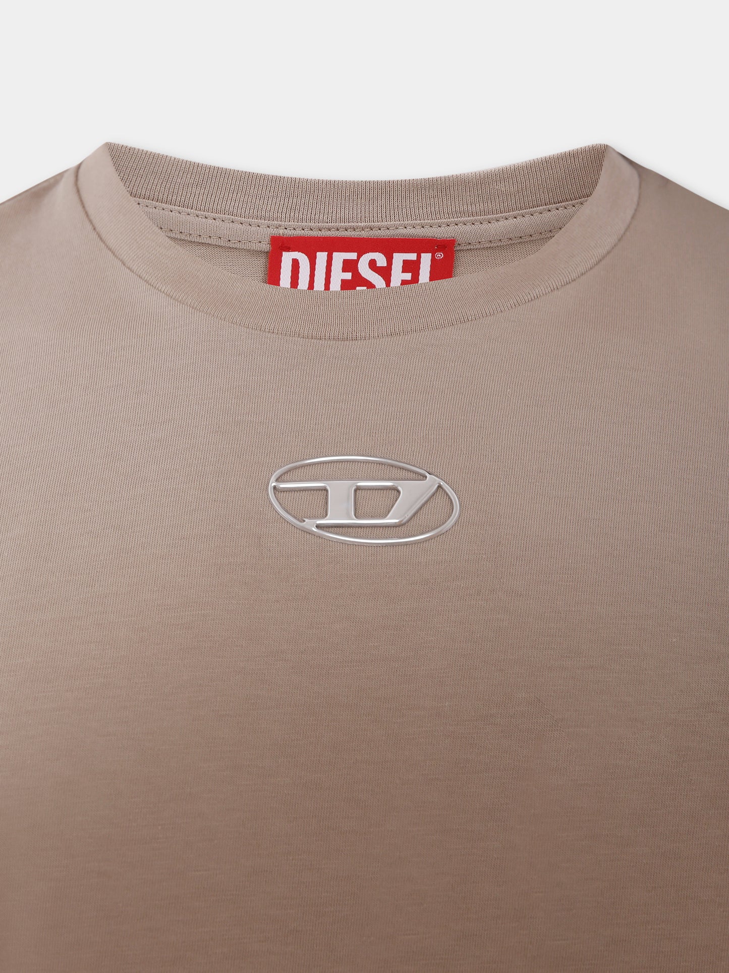 T-shirt beige per bambino con logo,Diesel,J02022 00YI9 K758