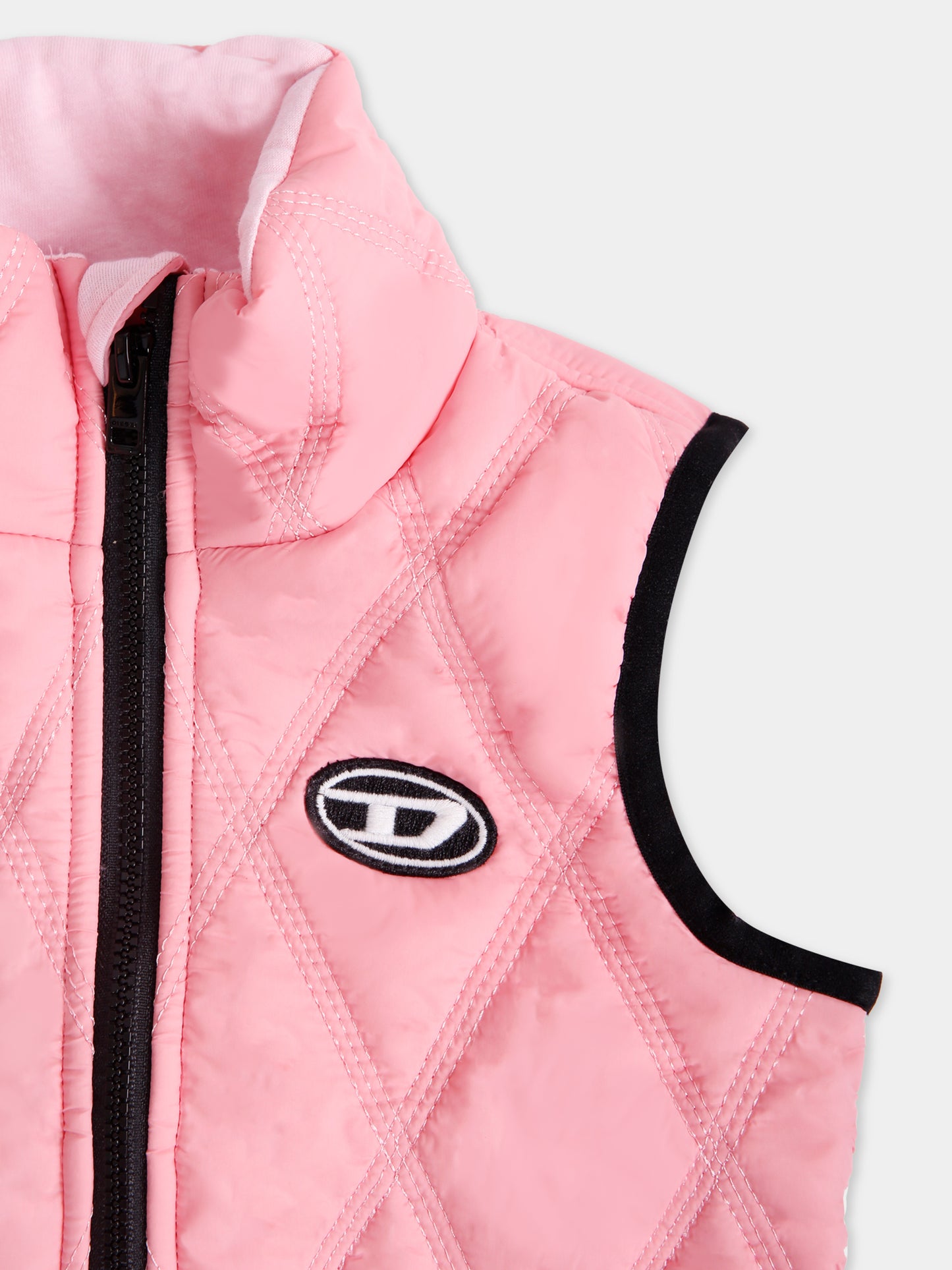 Gilet rosa per neonata con logo