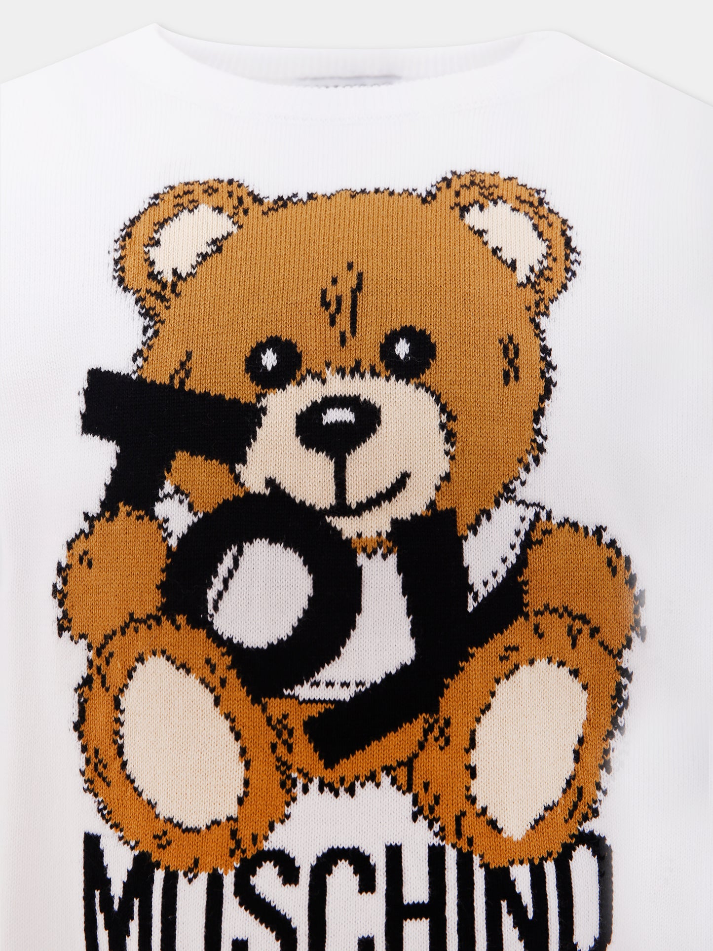Maglione bianco per bambini con Teddy Bear,Moschino Kids,HYW00J LHE62 10101