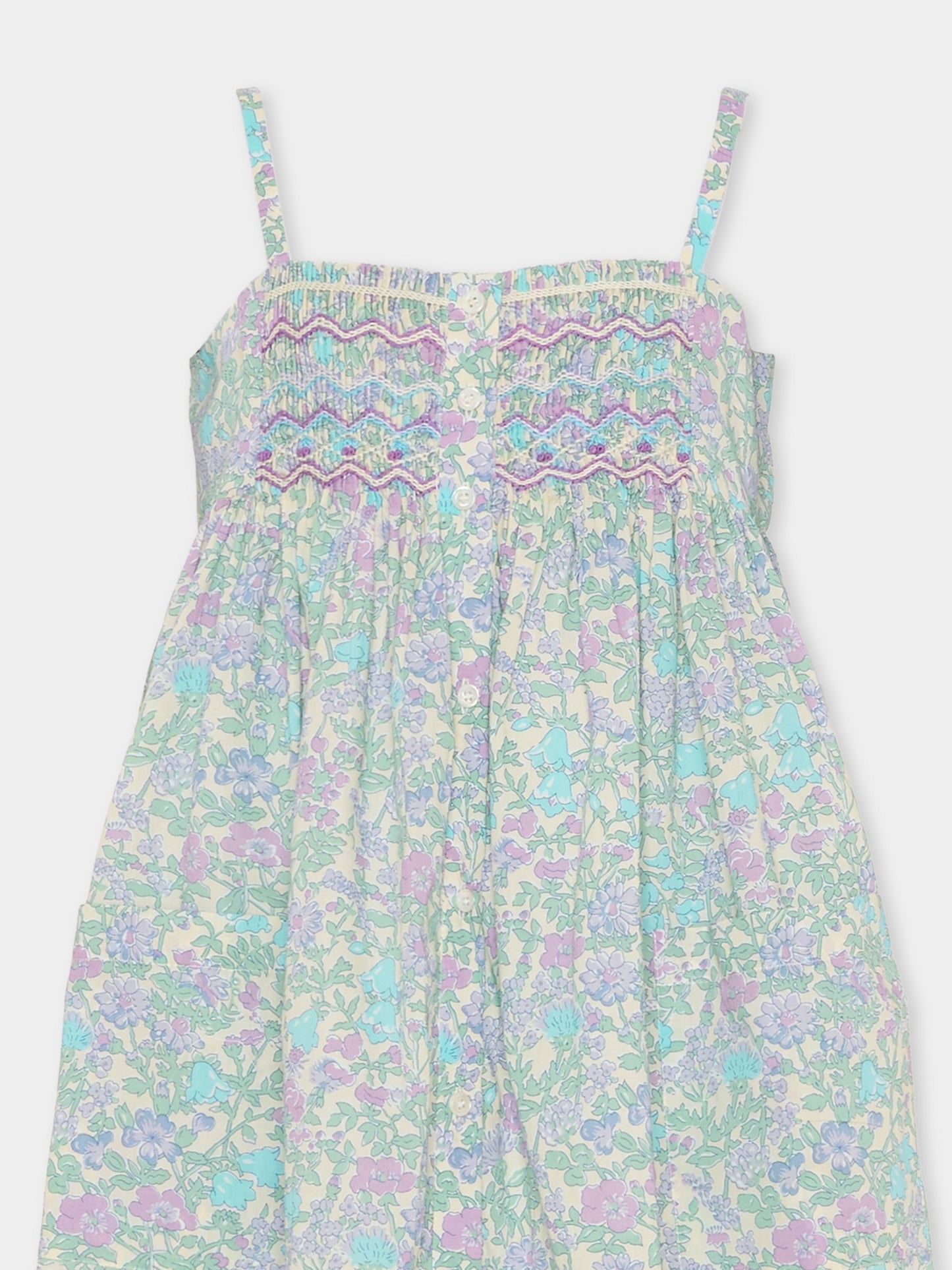 Vestito multicolor per bambina con stampa floreale,Bonpoint,C06GDRW00001 556