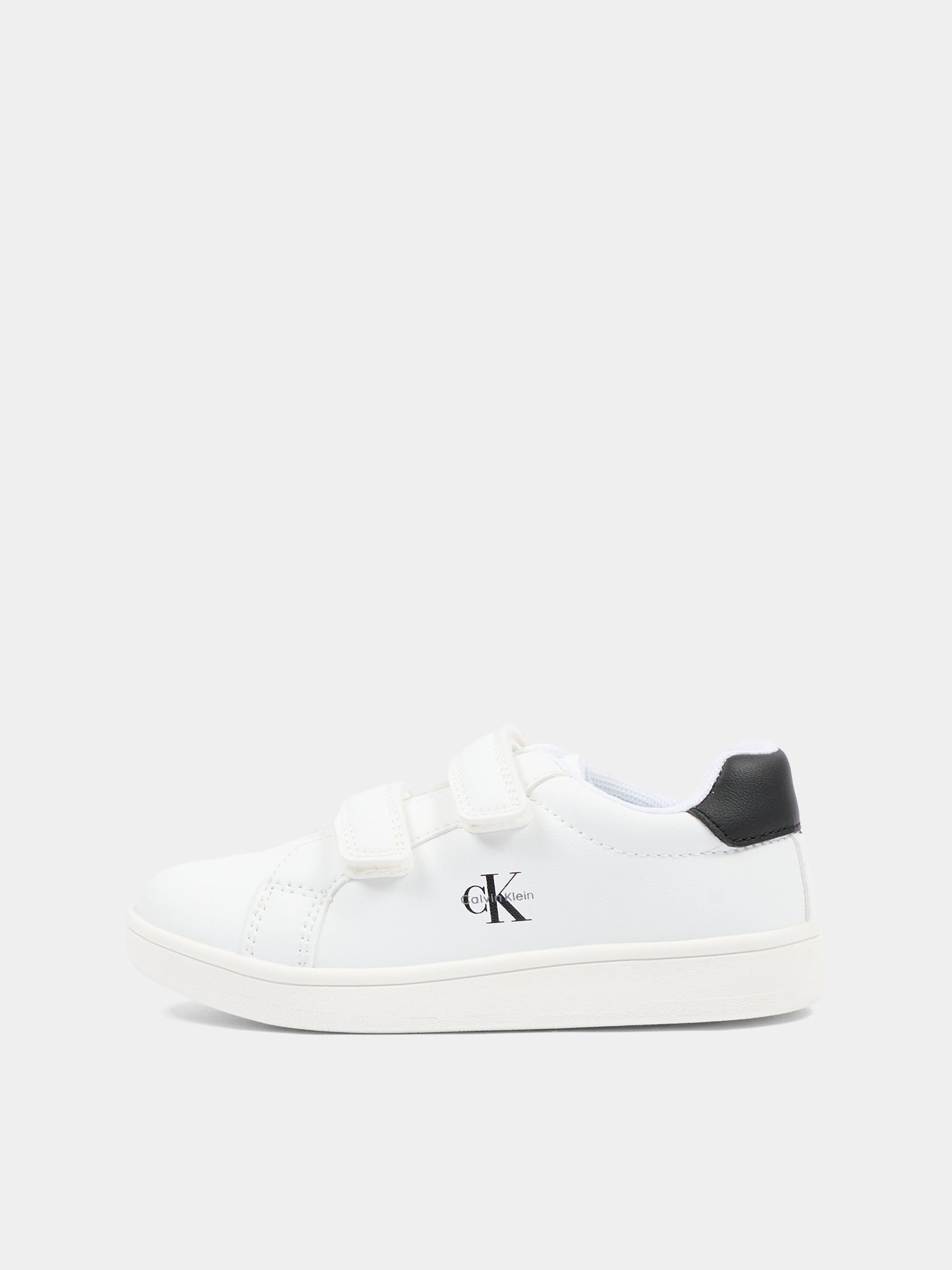 Sneakers bianche per neonato e bambino con logo nero,Calvin Klein Kids,V1X9 83275 1355X002