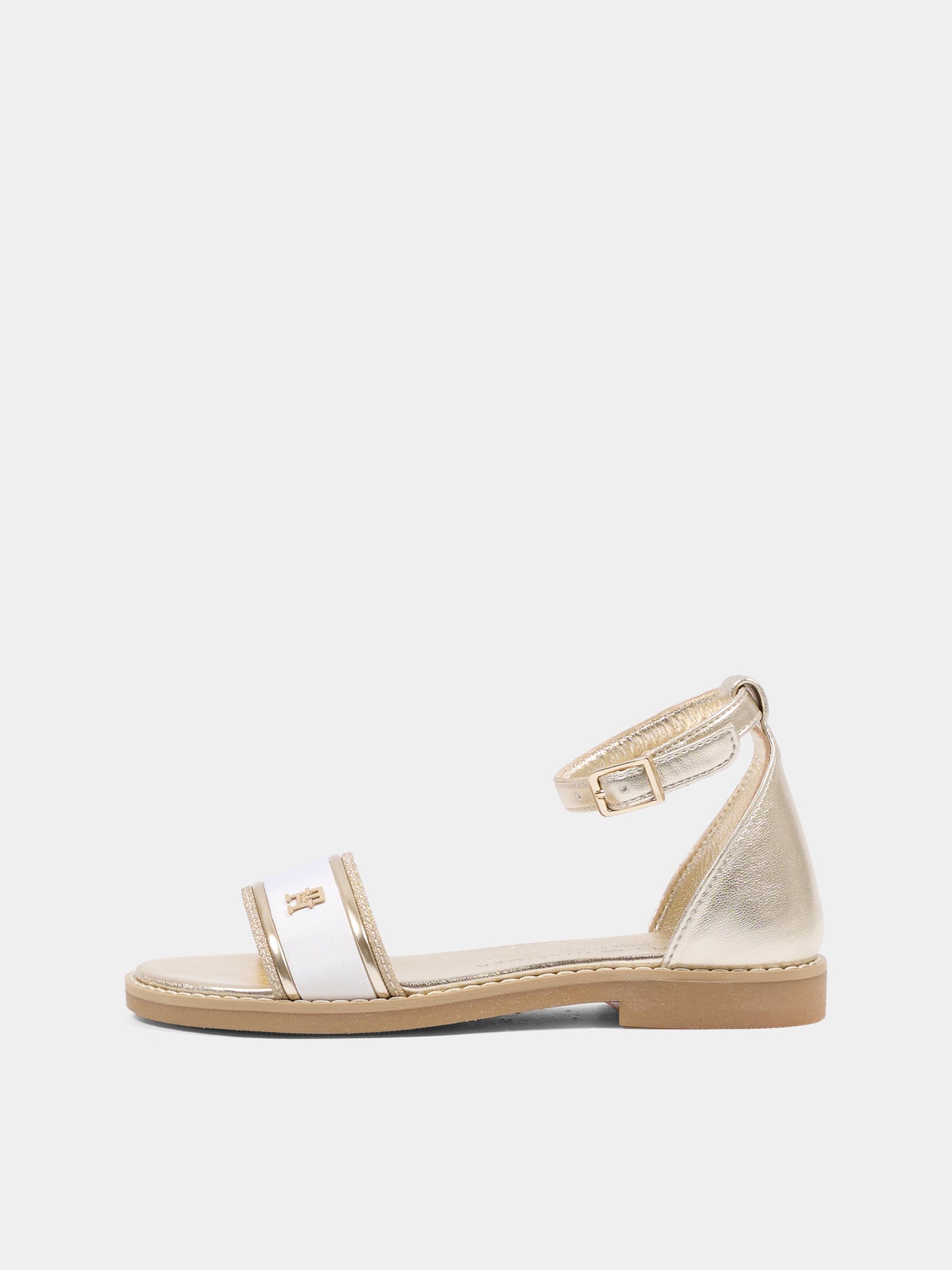 Sandali oro per bambina con logo,Tommy Hilfiger Junior,T4A2 34431 0517X048