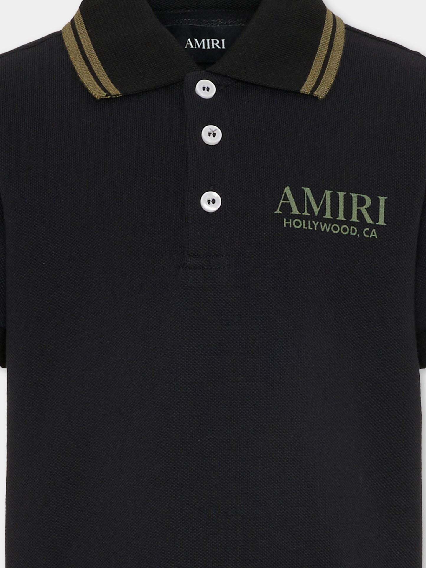 Polo nera per bambini con stampa,Amiri,ACTOJR1007 BLACK