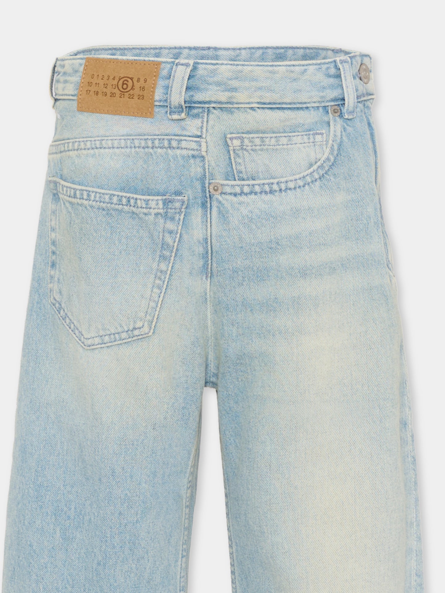 Jeans denim per bambini con logo,Mm6 Maison Margiela,M60969 MM06Y M601
